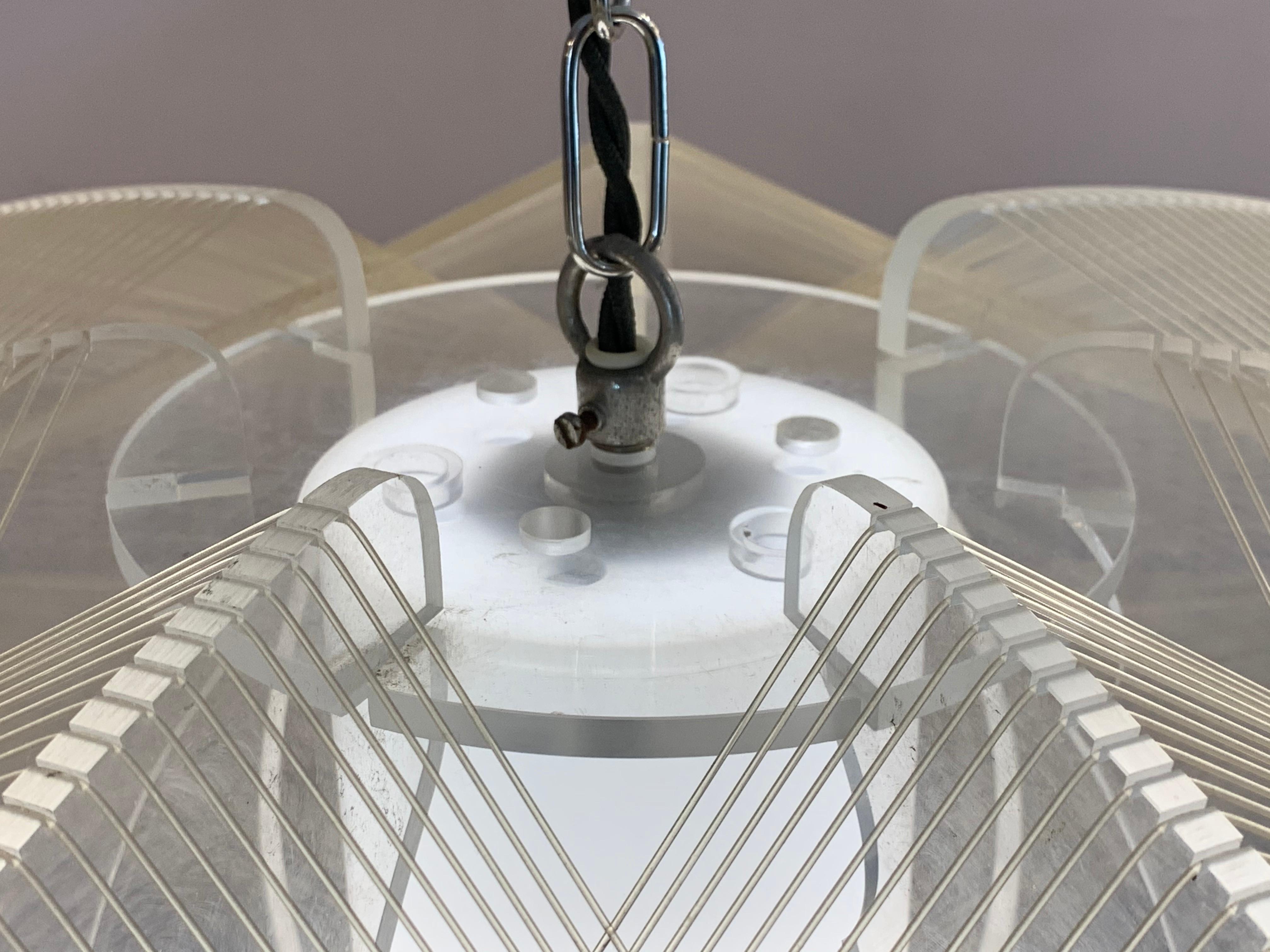 1970s Nylon and Perspex Ceiling Hanging Light Lamp by Paul Secon for Sompex 7