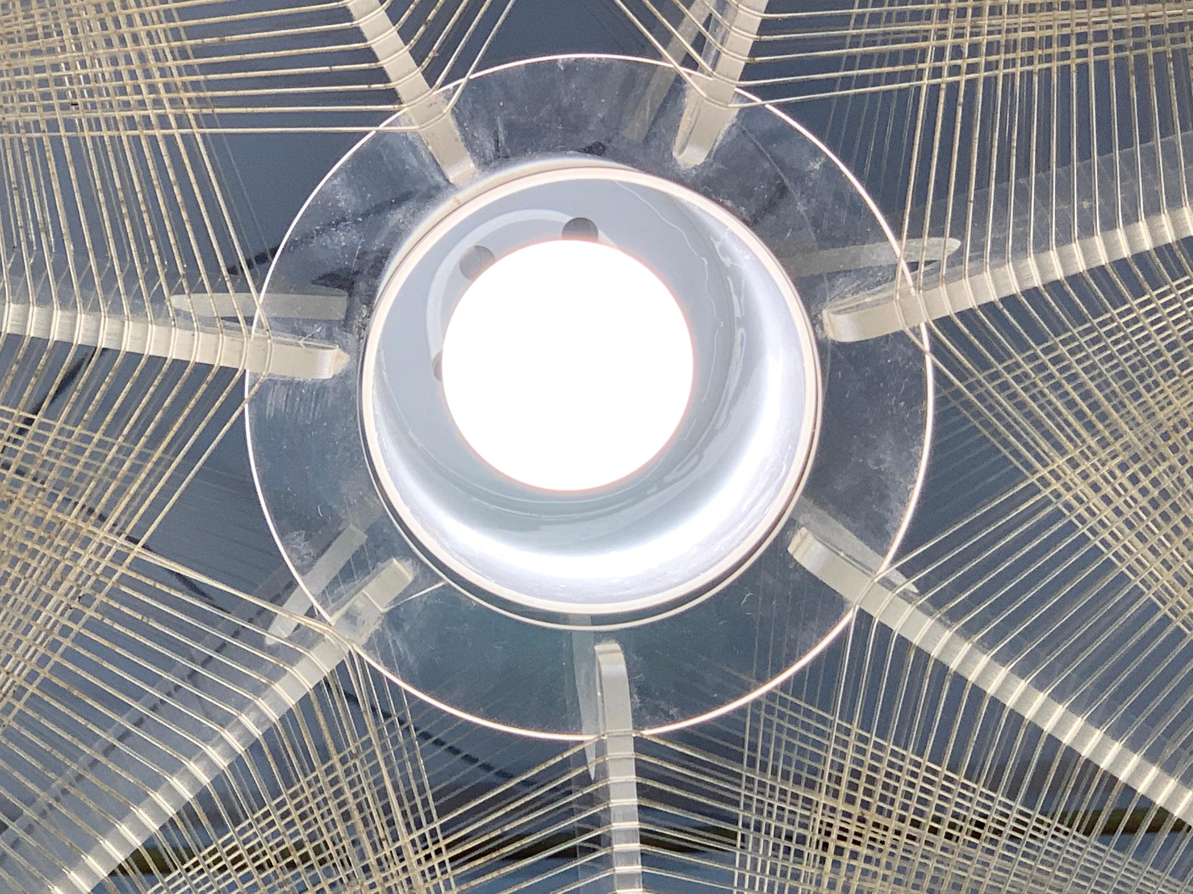 1970s Nylon and Perspex Ceiling Hanging Light Lamp by Paul Secon for Sompex 8