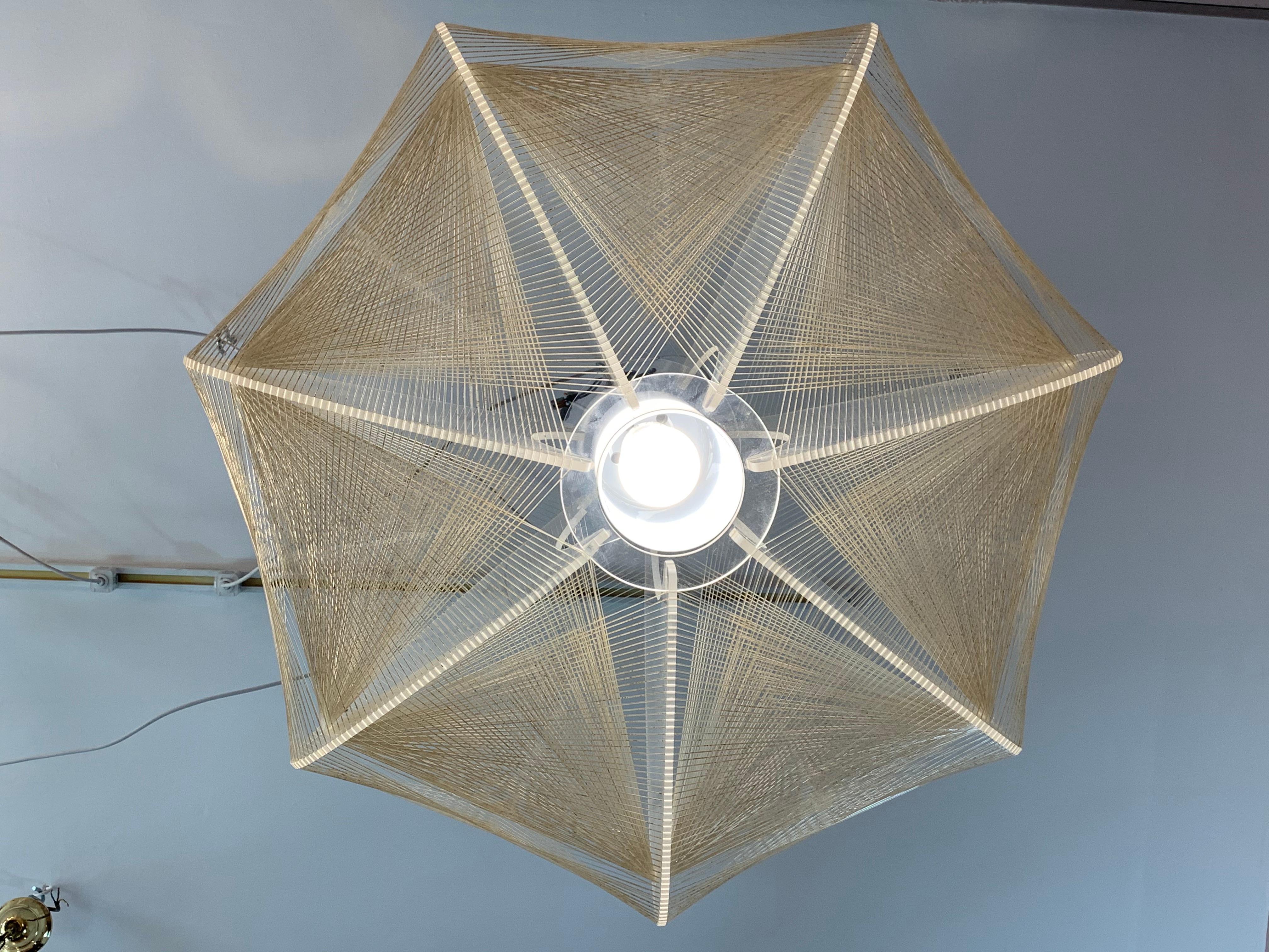 1970s Nylon and Perspex Ceiling Hanging Light Lamp by Paul Secon for Sompex 9