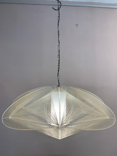 1970s Nylon and Perspex Ceiling Hanging Light Lamp by Paul Secon for Sompex