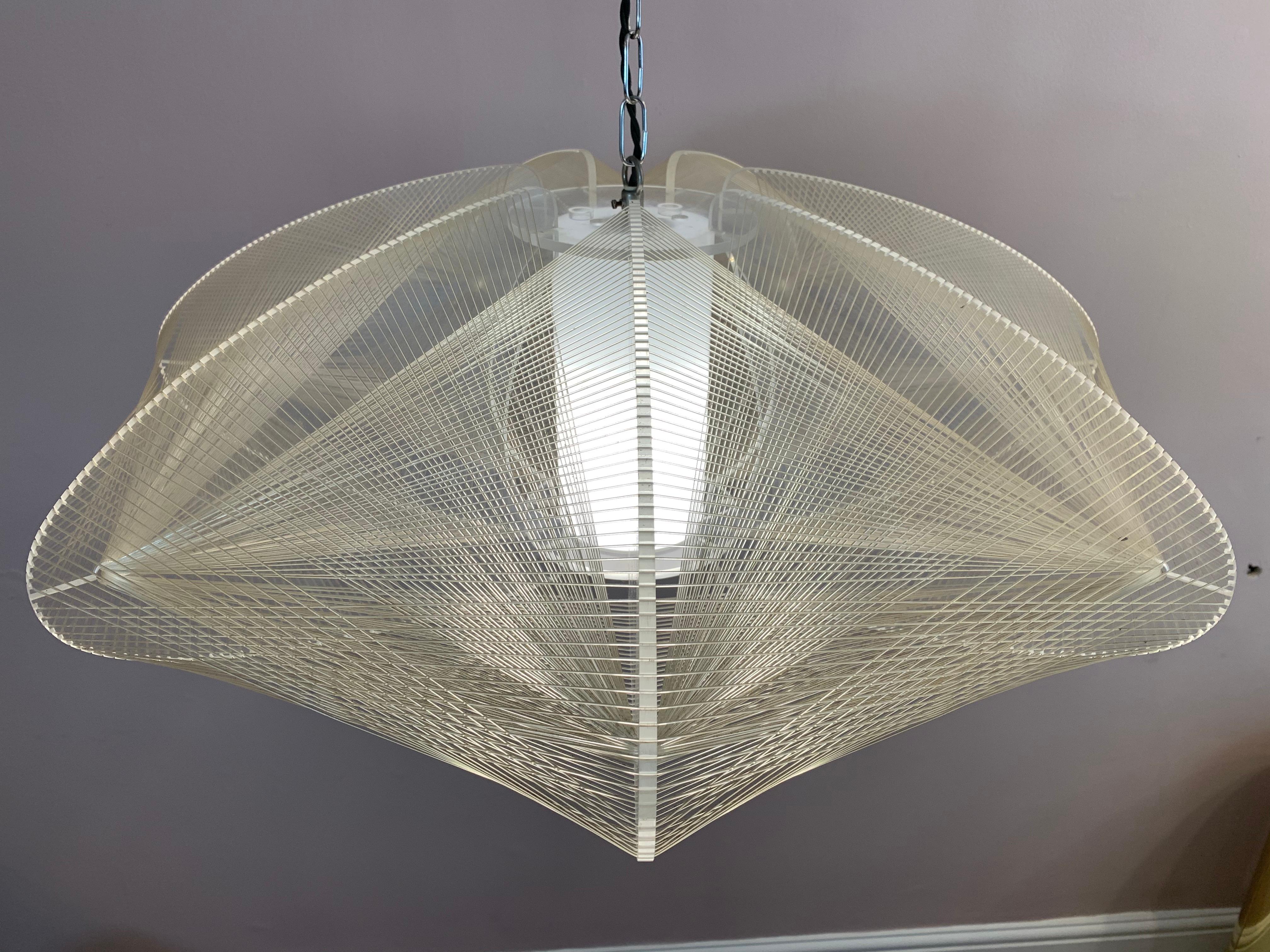 20th Century 1970s Nylon and Perspex Ceiling Hanging Light Lamp by Paul Secon for Sompex