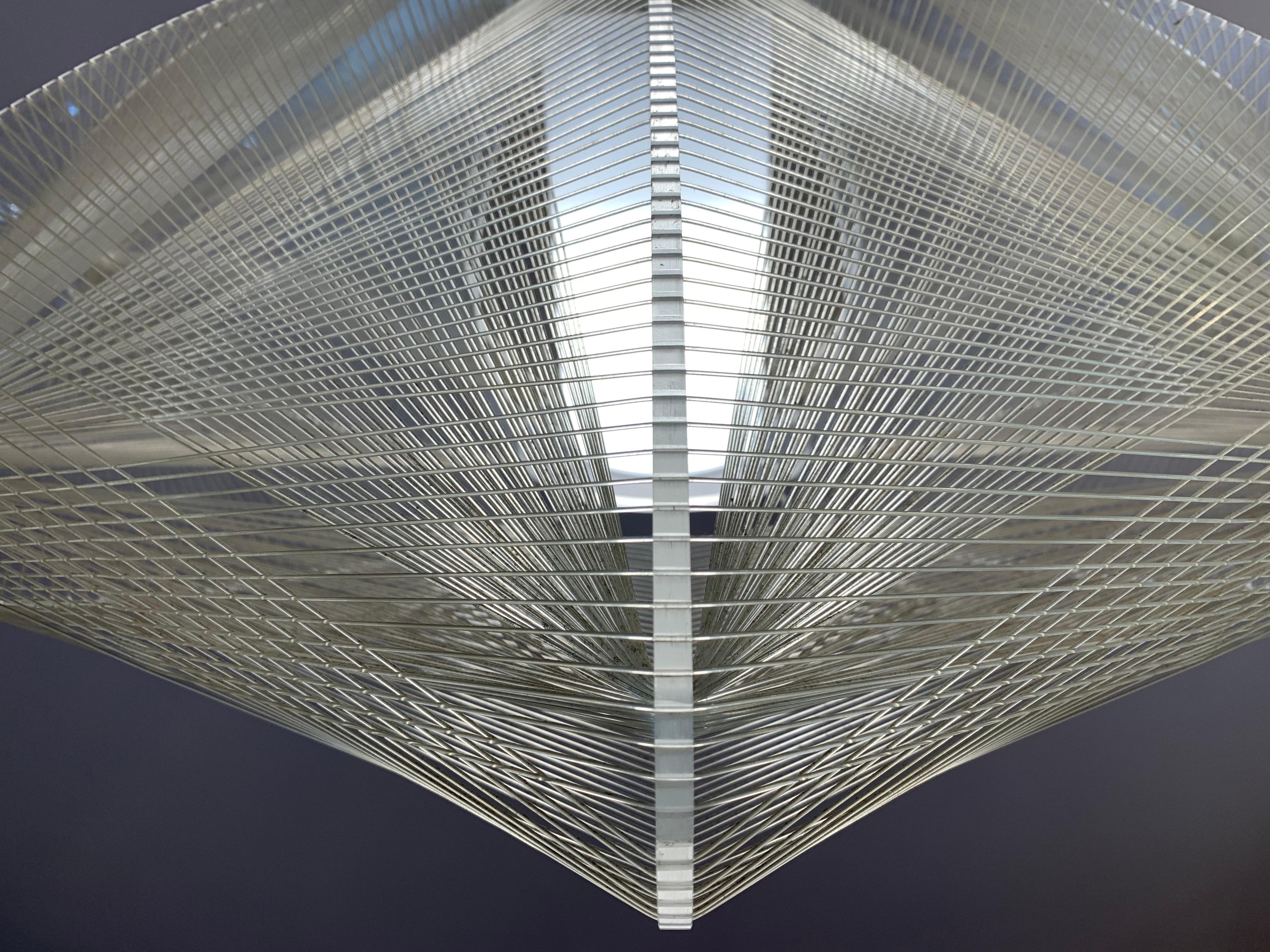 1970s Nylon and Perspex Ceiling Hanging Light Lamp by Paul Secon for Sompex 2
