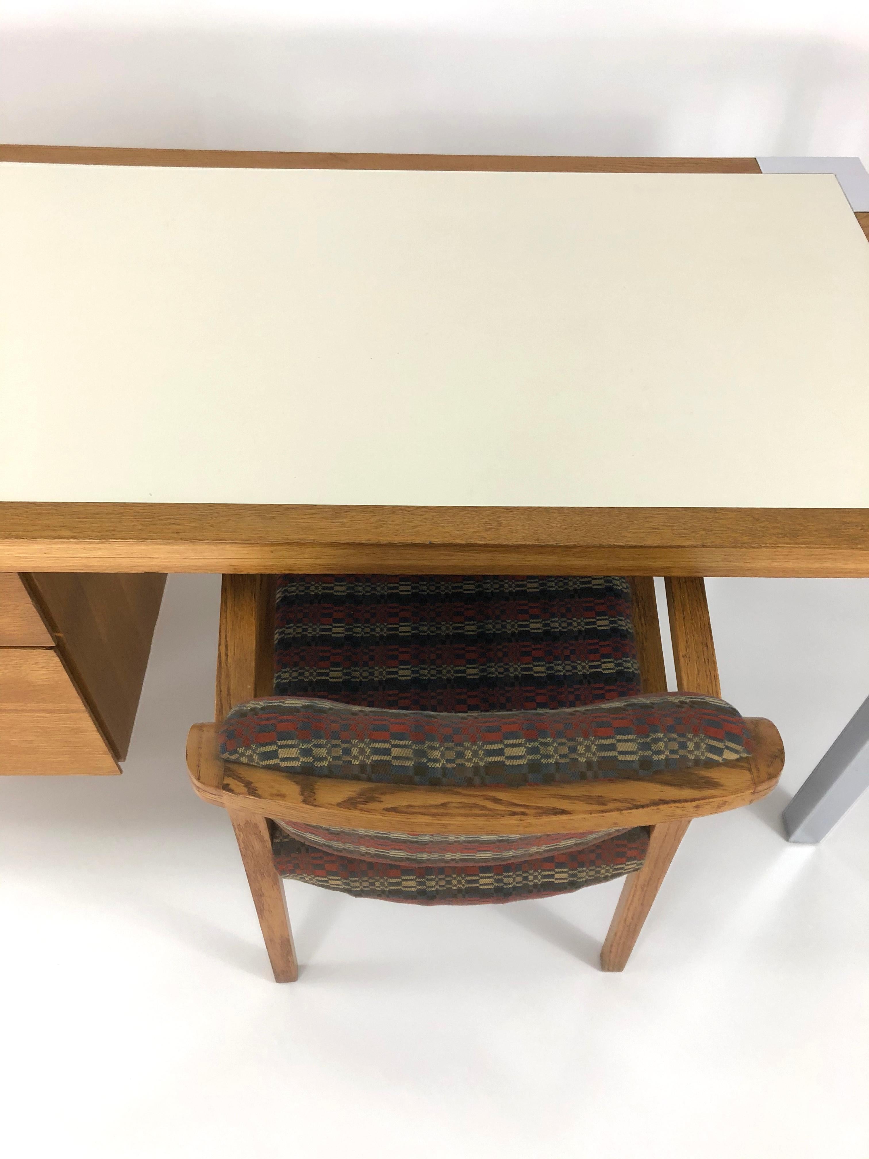 1970s Oak and Chrome Desk 4