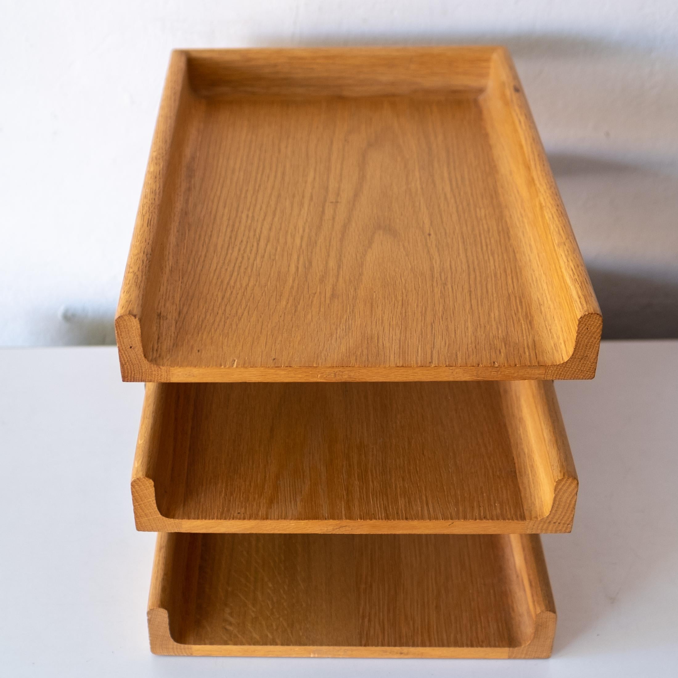 1970s Oak and Chrome Peter Pepper Letter Tray and Mail Holder For Sale 1