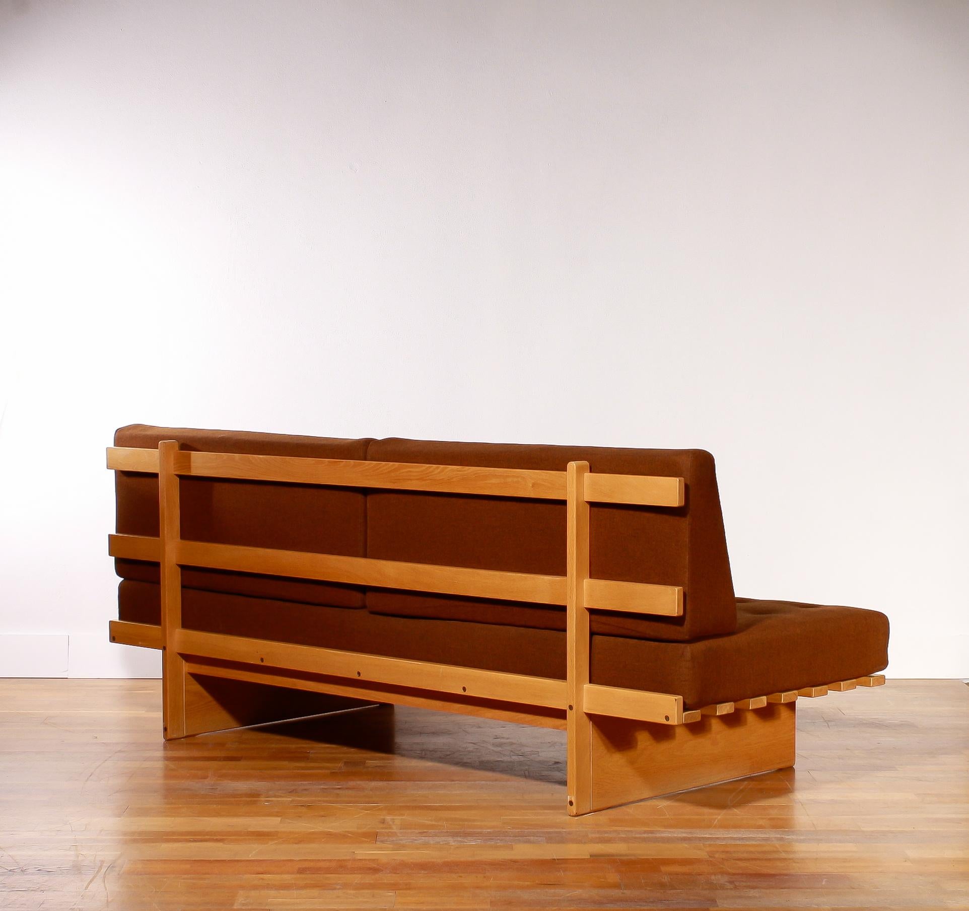 1970s Oak and Wool Sofa / Sleeper by Bra Bohag for DUX 1