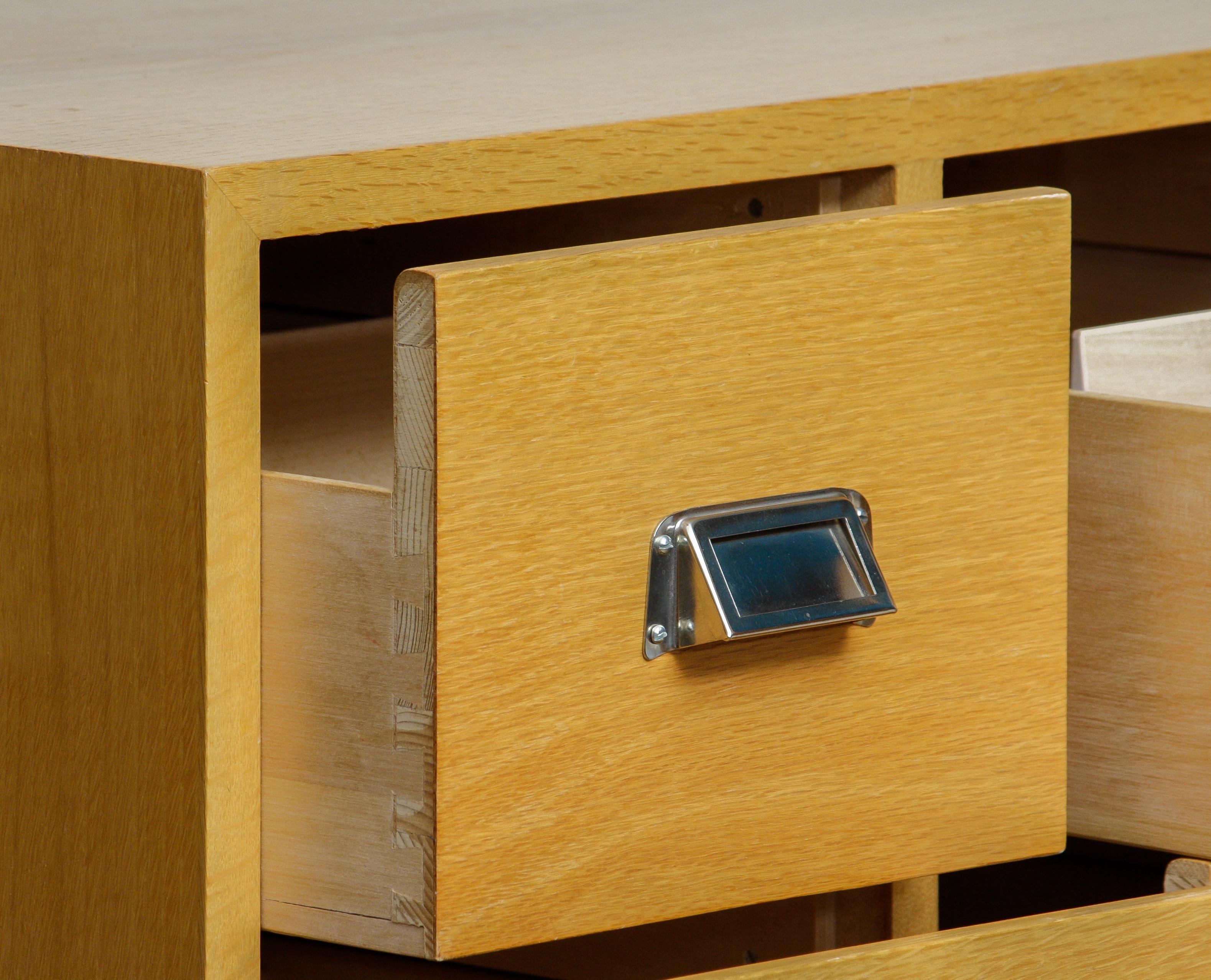 Late 20th Century 1970s, Oak Drawer Archive Cabinet in Oak and Beech by Lövgrens Traryd, Sweden