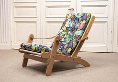 Silla de salón plegable de roble de los años 70 modelo "Kongo" de Ake Fribytter y Stig Lindberg