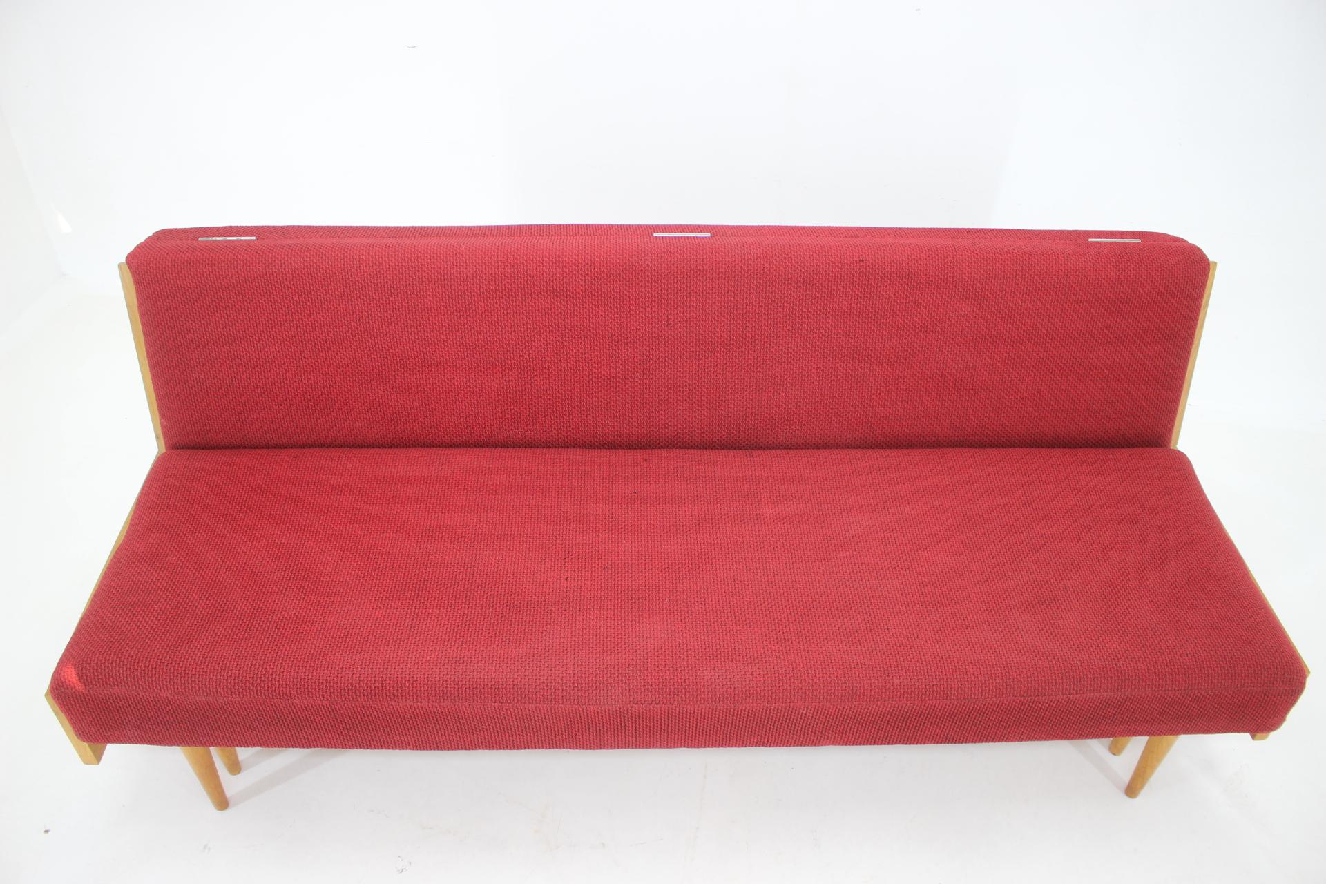 1970s Oak Transformable Sofa , Czechoslovakia 4