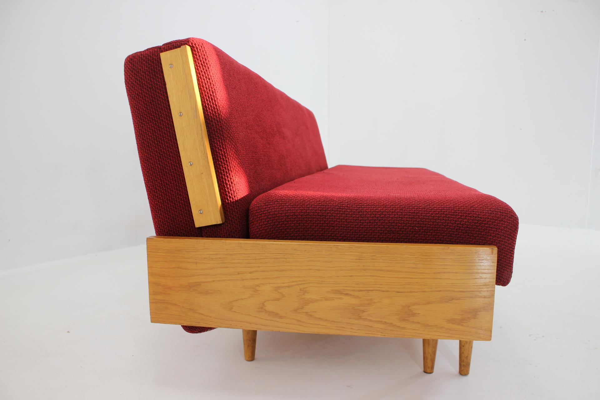 1970s Oak Transformable Sofa , Czechoslovakia 3