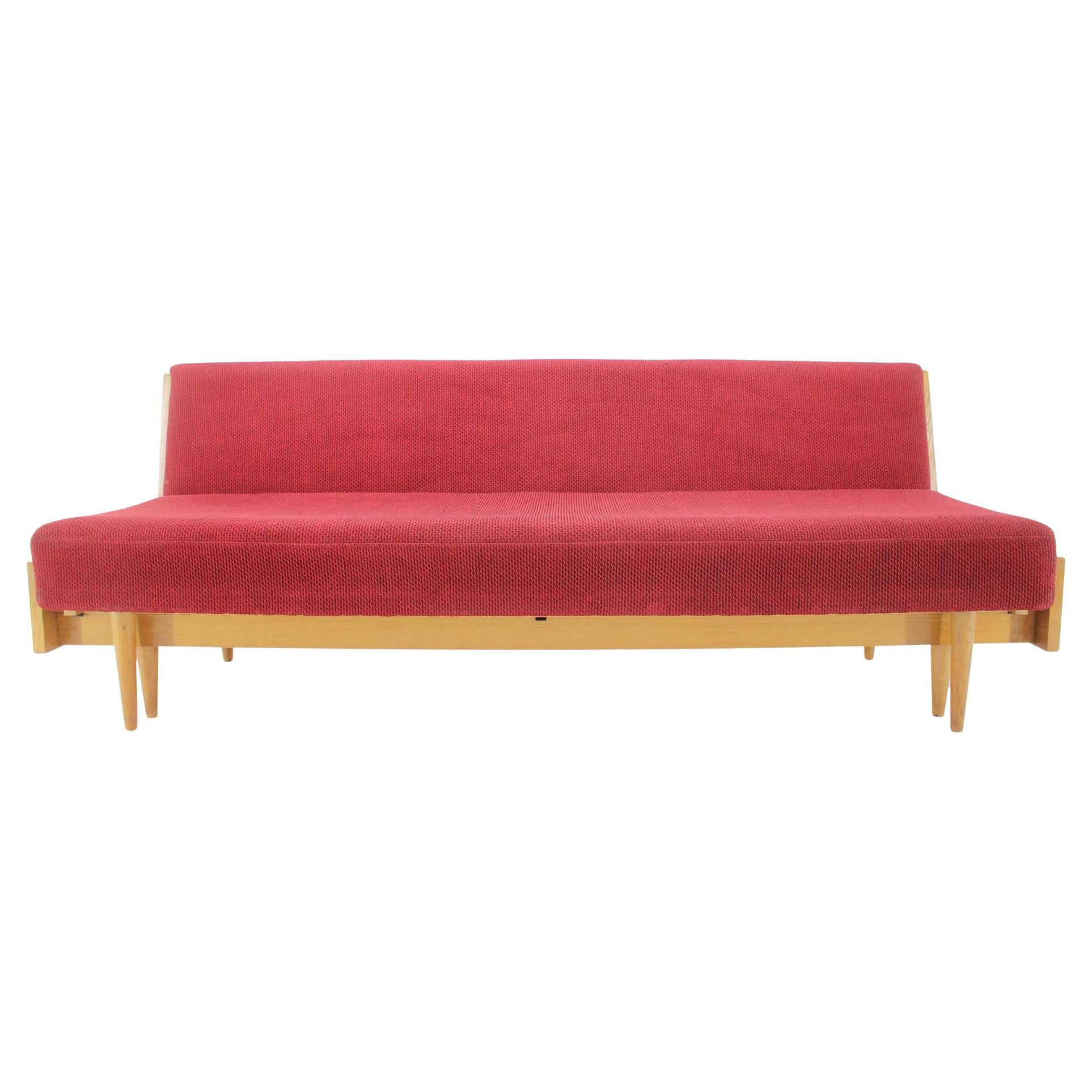 1970s Oak Transformable Sofa , Czechoslovakia