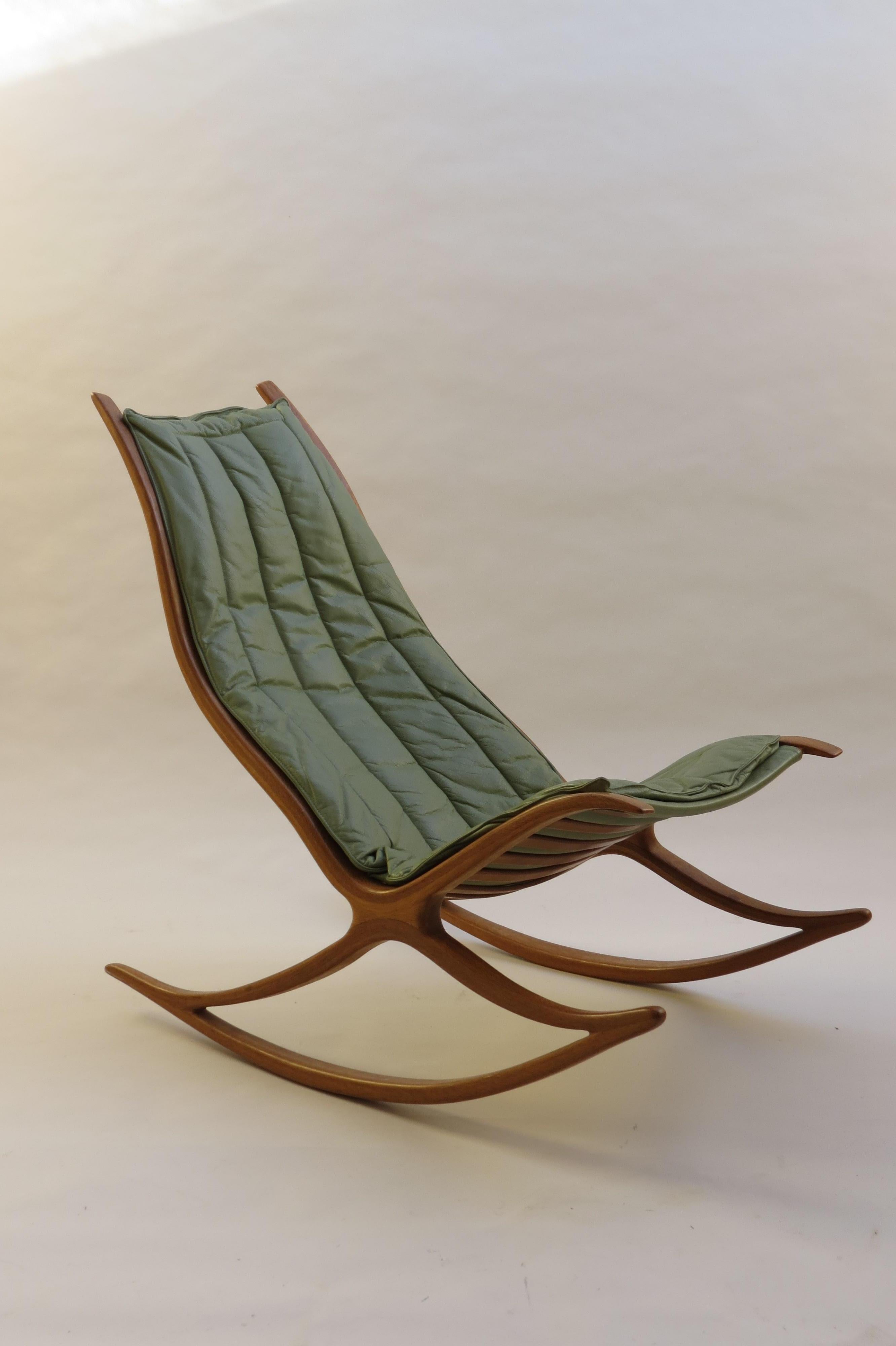 English 1970s Oak Wishbone Hand produced Sculptural Rocking Chair by Robin Williams UK