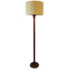 1970s Oak Wood Tall Floor Lamp