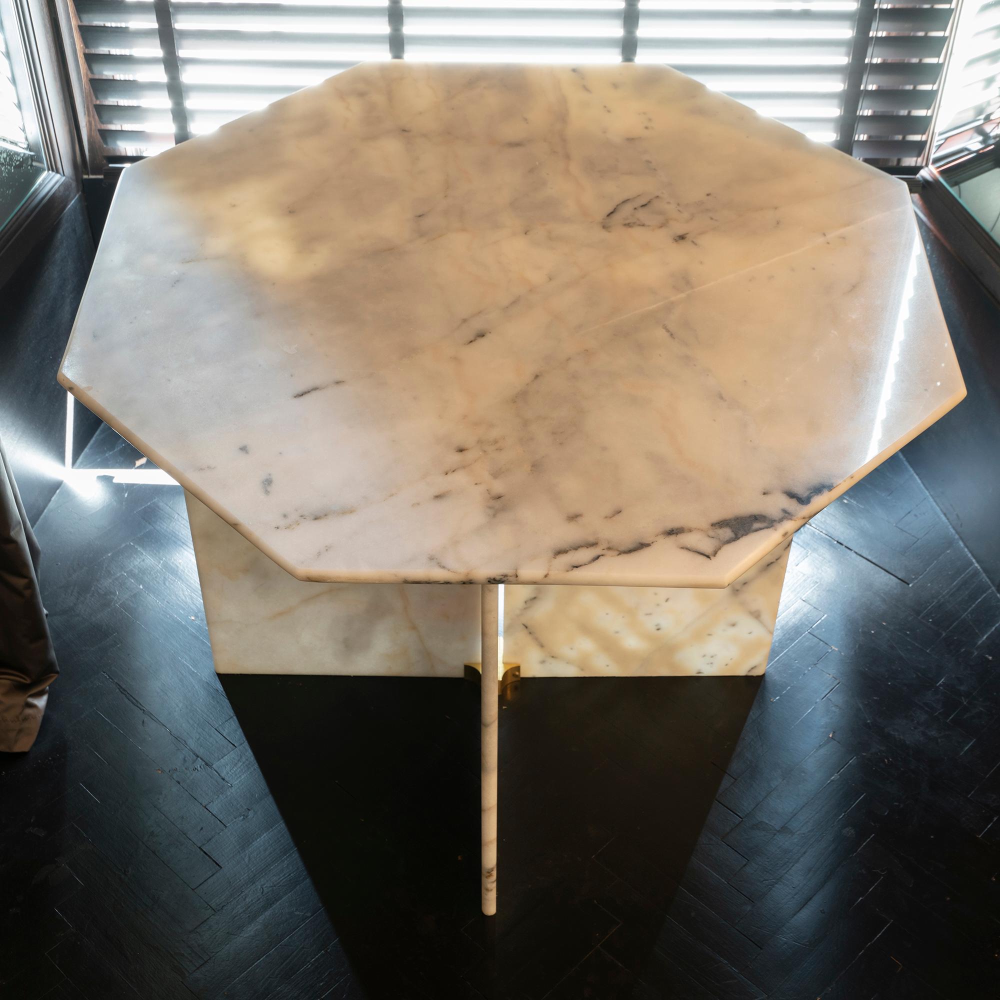 Late 20th Century 1970s Italian Octagonal Arabescato Cervaiole Marble Table