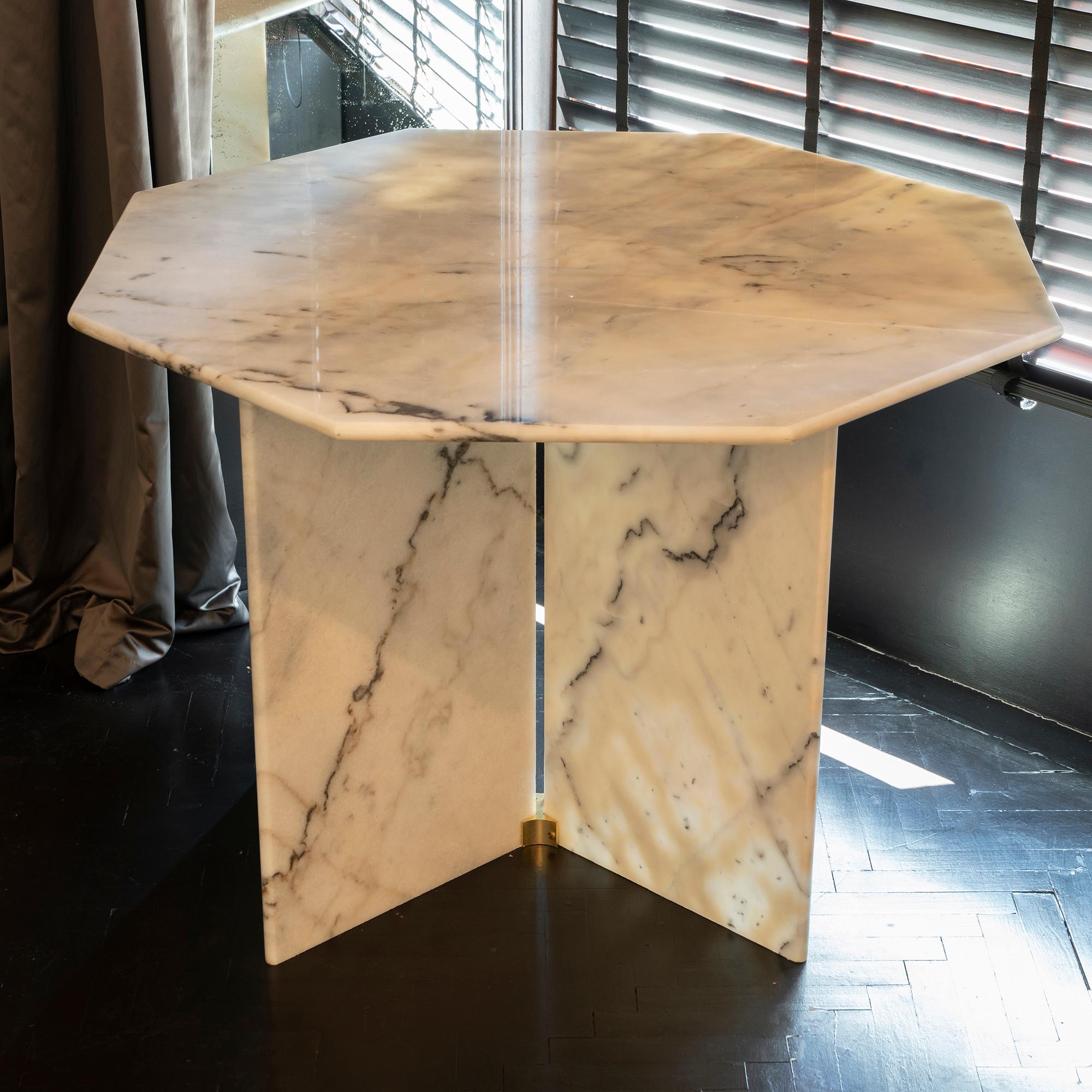 1970s Italian Octagonal Arabescato Cervaiole Marble Table 3