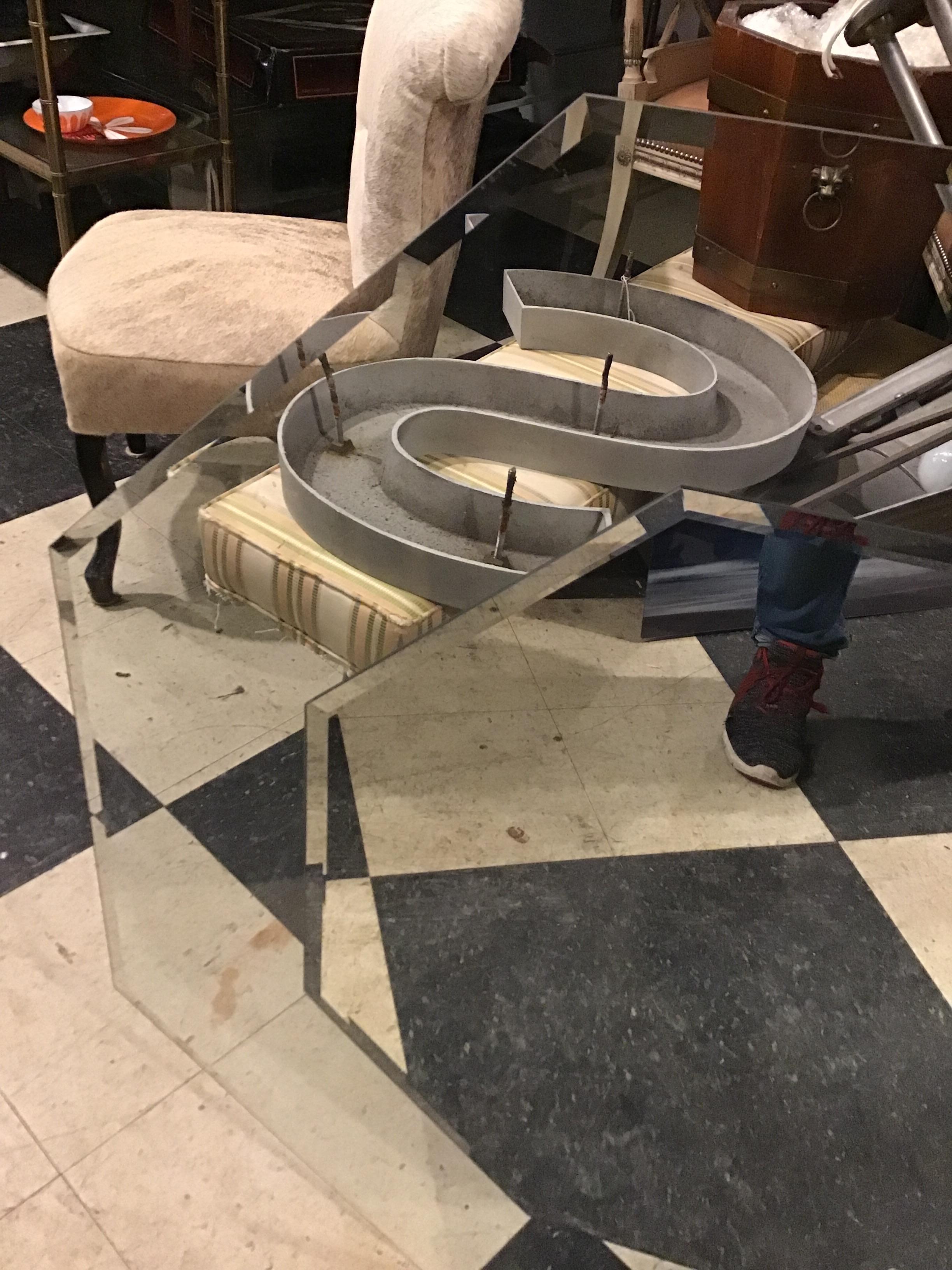1970s Octagonal Beveled Glass Mirror For Sale 2