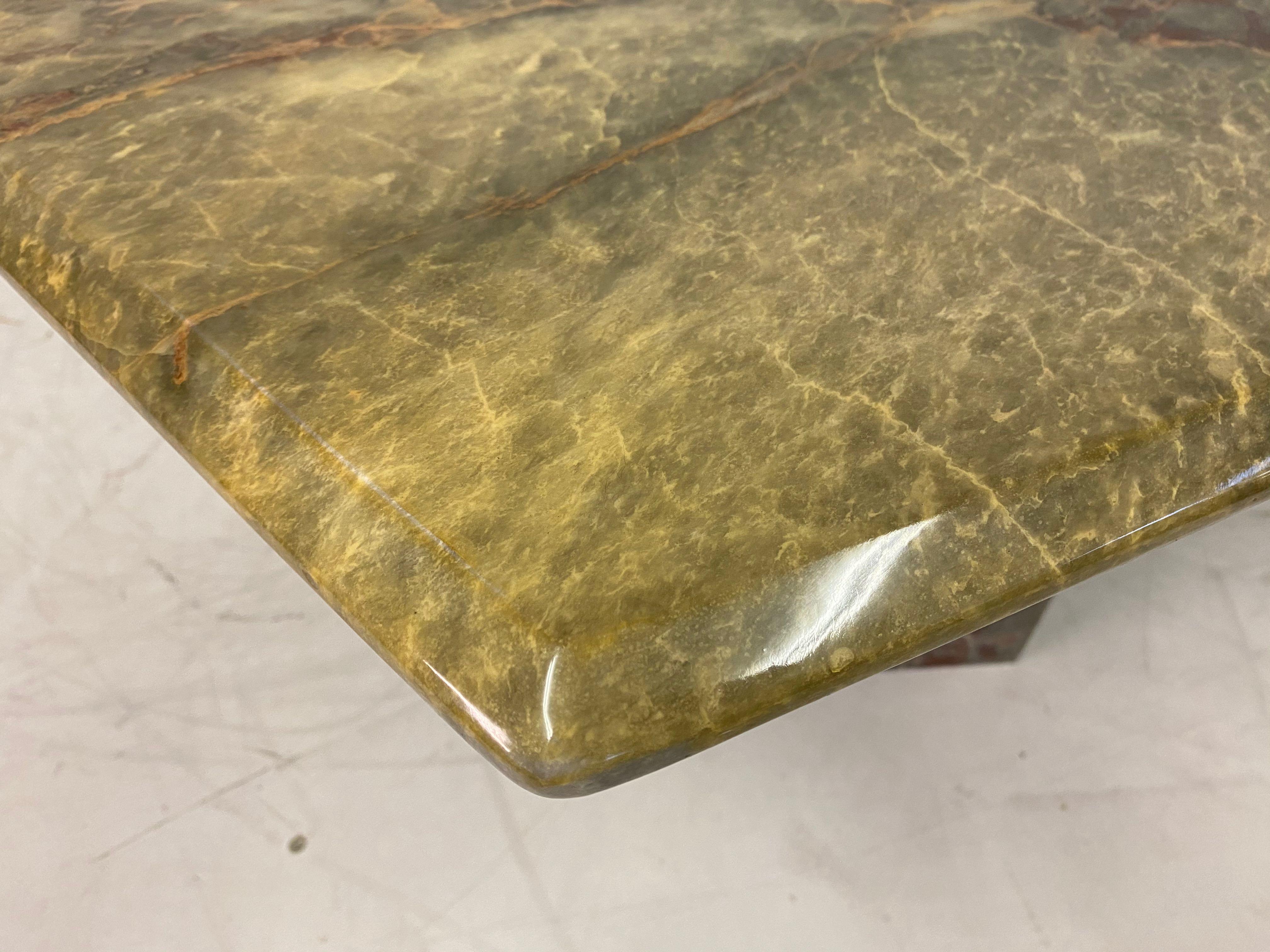 1970s Octagonal Green Onyx Marble Coffee Table at 1stDibs
