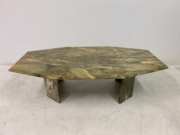 1970s Octagonal Green Onyx Marble Coffee Table at 1stDibs