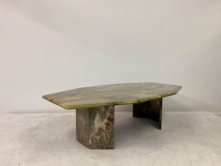 1970s Octagonal Green Onyx Marble Coffee Table at 1stDibs