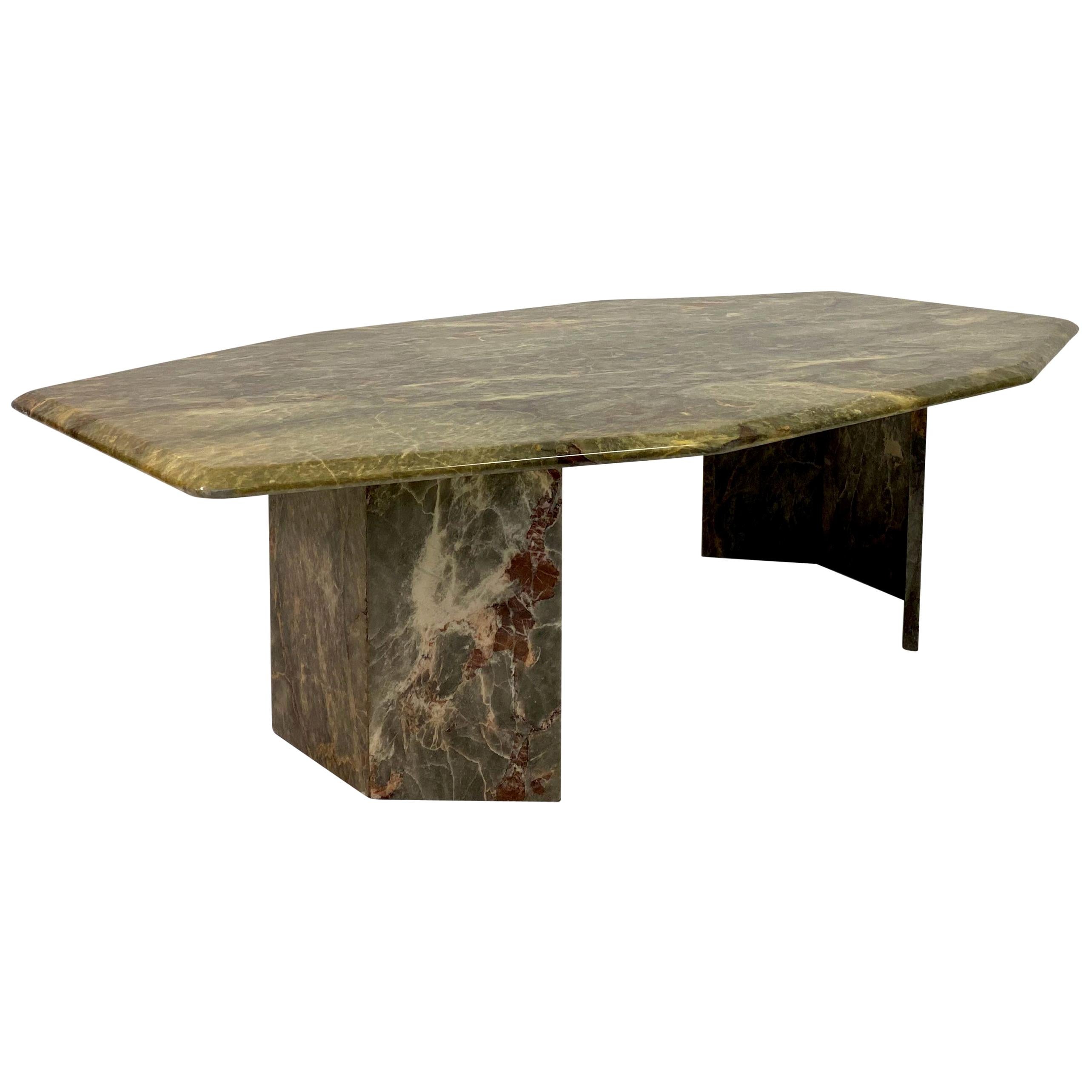 1970s Octagonal Green Onyx Marble Coffee Table at 1stDibs