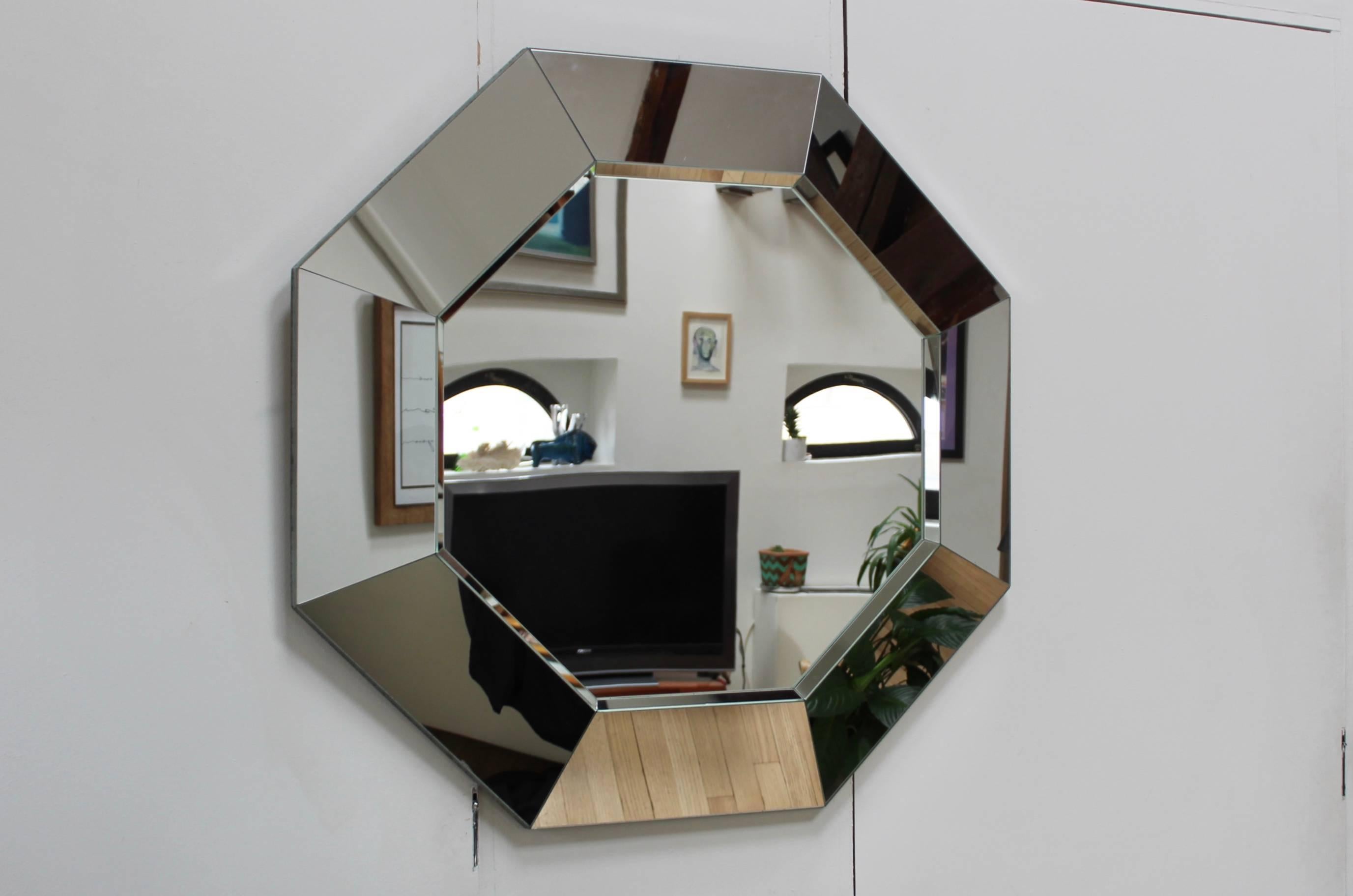 Mid-Century Modern 1970s Octagonal Mirror by Gampel-Stoll