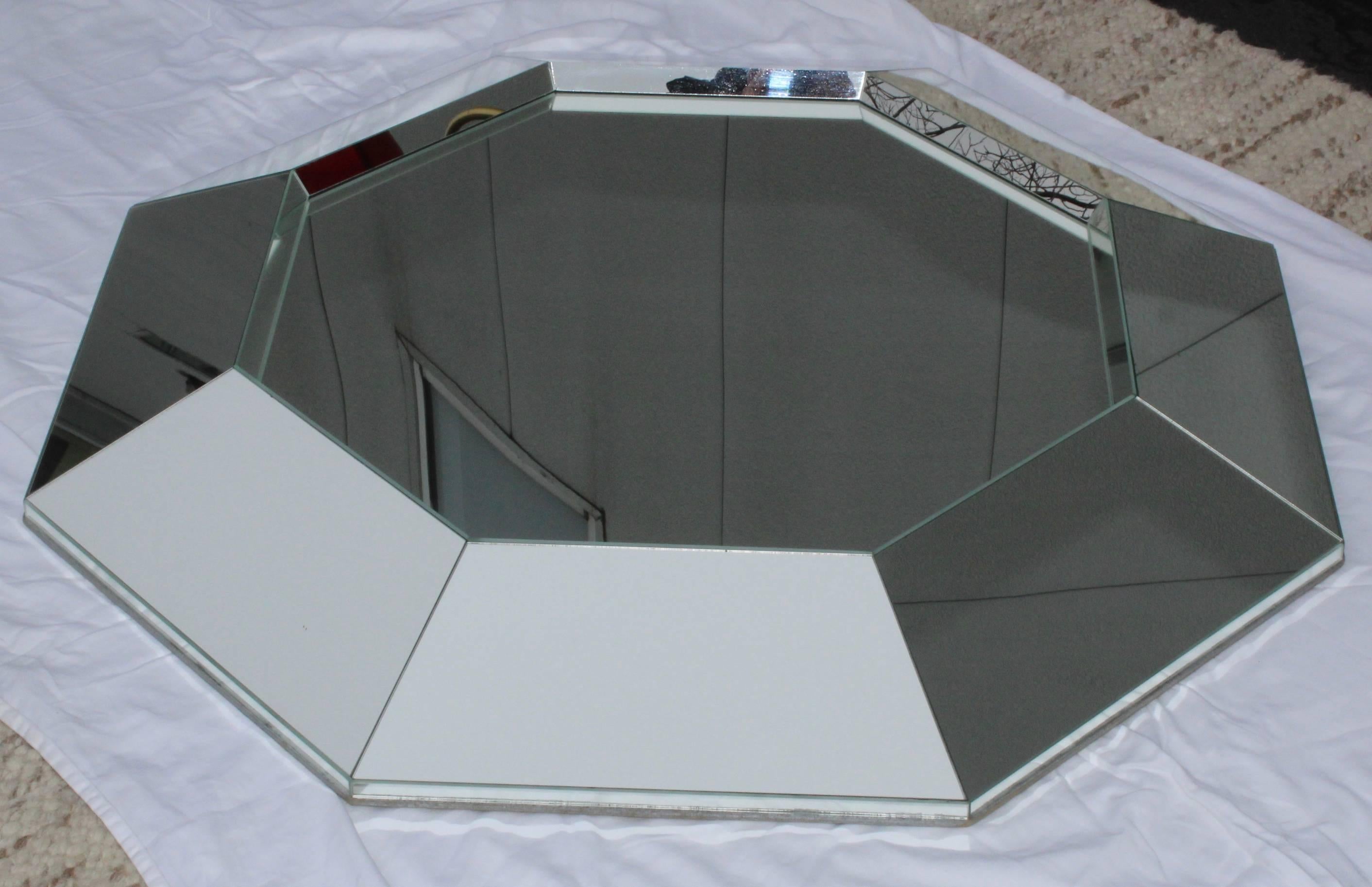 1970s Octagonal Mirror by Gampel-Stoll In Good Condition In New York, NY