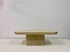 1970s Octagonal Travertine Coffee Table
