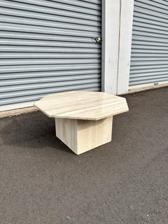 1970s Octagonal Travertine Coffee Table