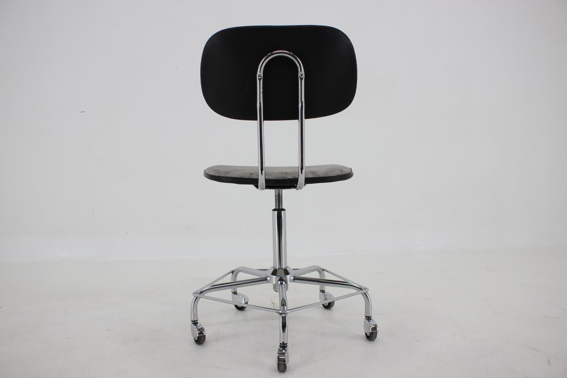 Fin du 20e siècle Chaise de bureau en cuir des annes 1970, Allemagne  en vente