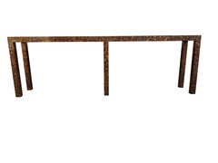 1970s Oil Drop Finish Tall Long Narrow Parsons Console Table by Directional