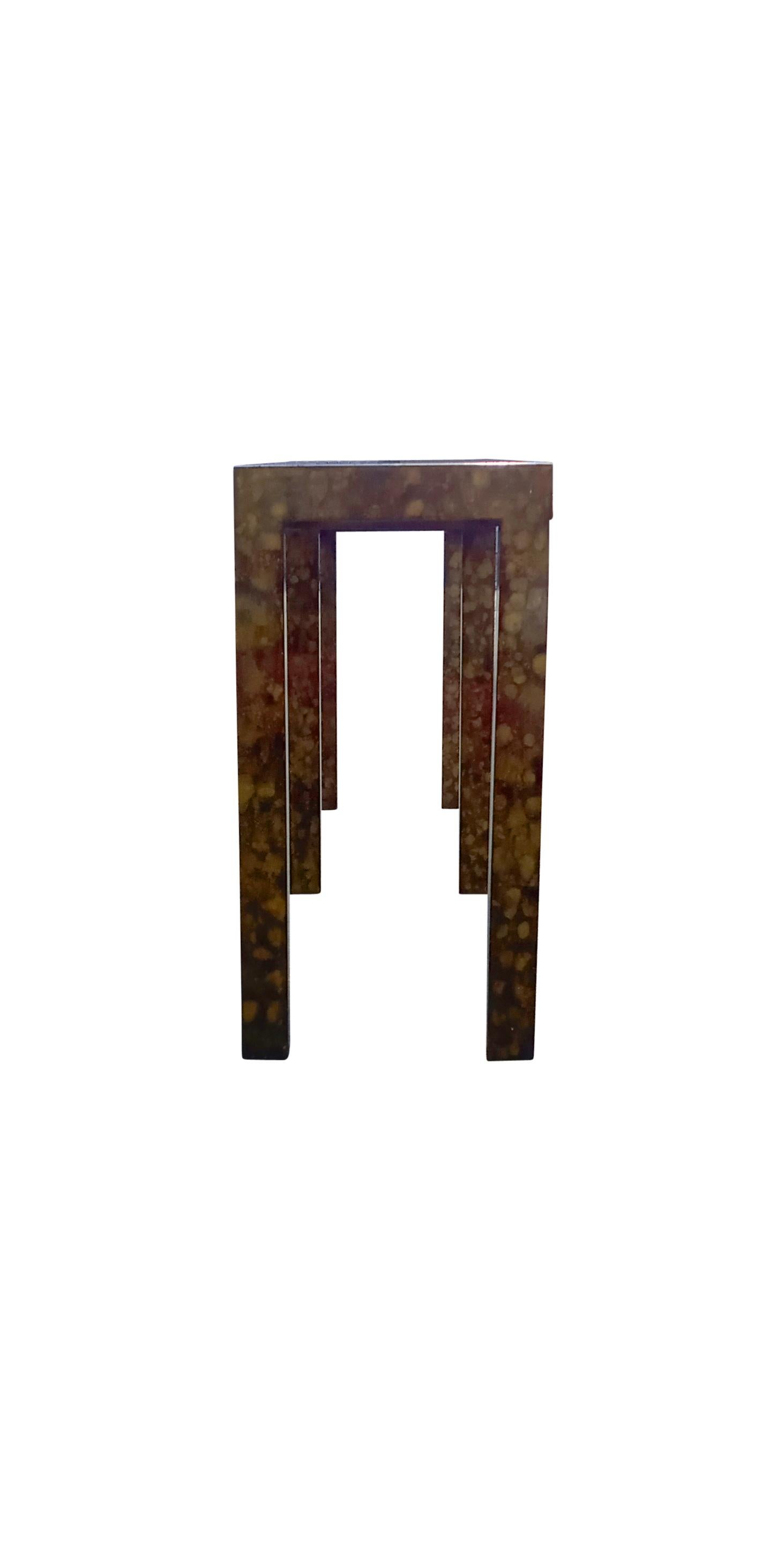 Late 20th Century 1970s Oil Drop Finish Tall Long Narrow Parsons Console Table by Directional
