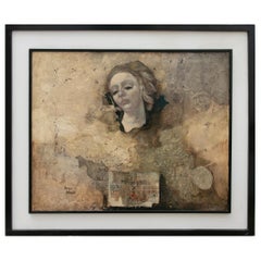 Peinture à l'huile sur toile de l'artiste Rafael Amezaga, années 1970