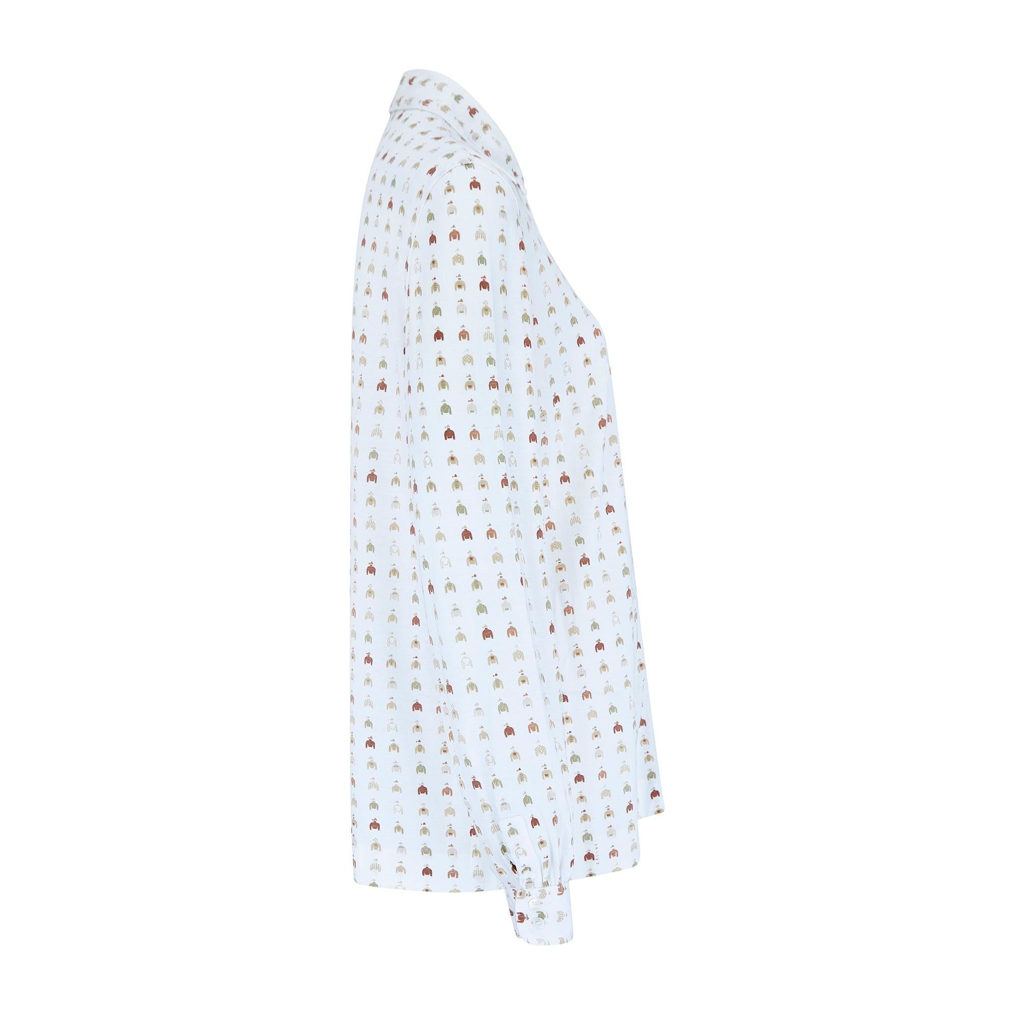 This rare men's Céline shirt was designed by the brand in the 1970s. After launching in 1945 as a children’s shoe designer, in the 1960s Céline expanded to include a sportswear-focused ready-to-wear line and a range of leather goods. This shirt is