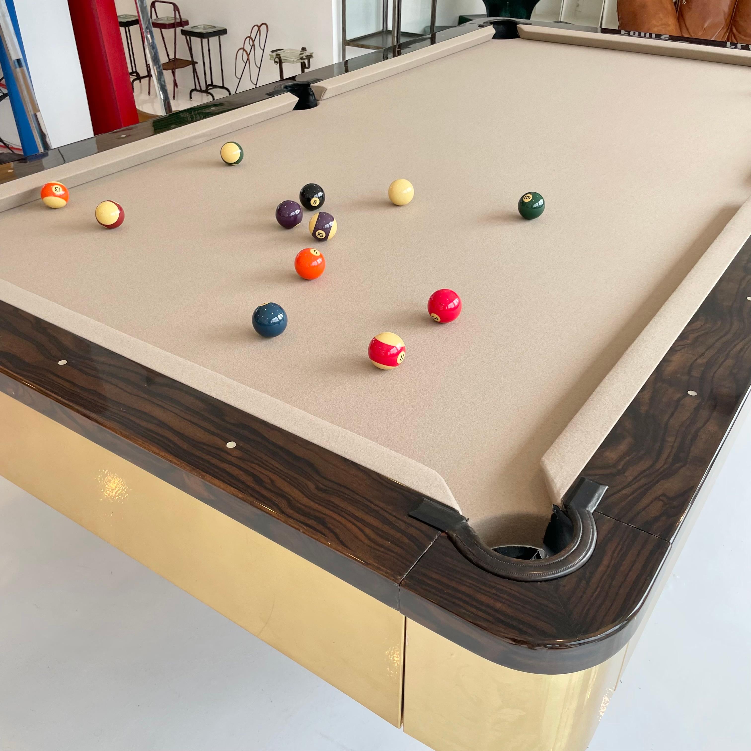 1970s Olhausen Brass and Chrome POOL Table 6