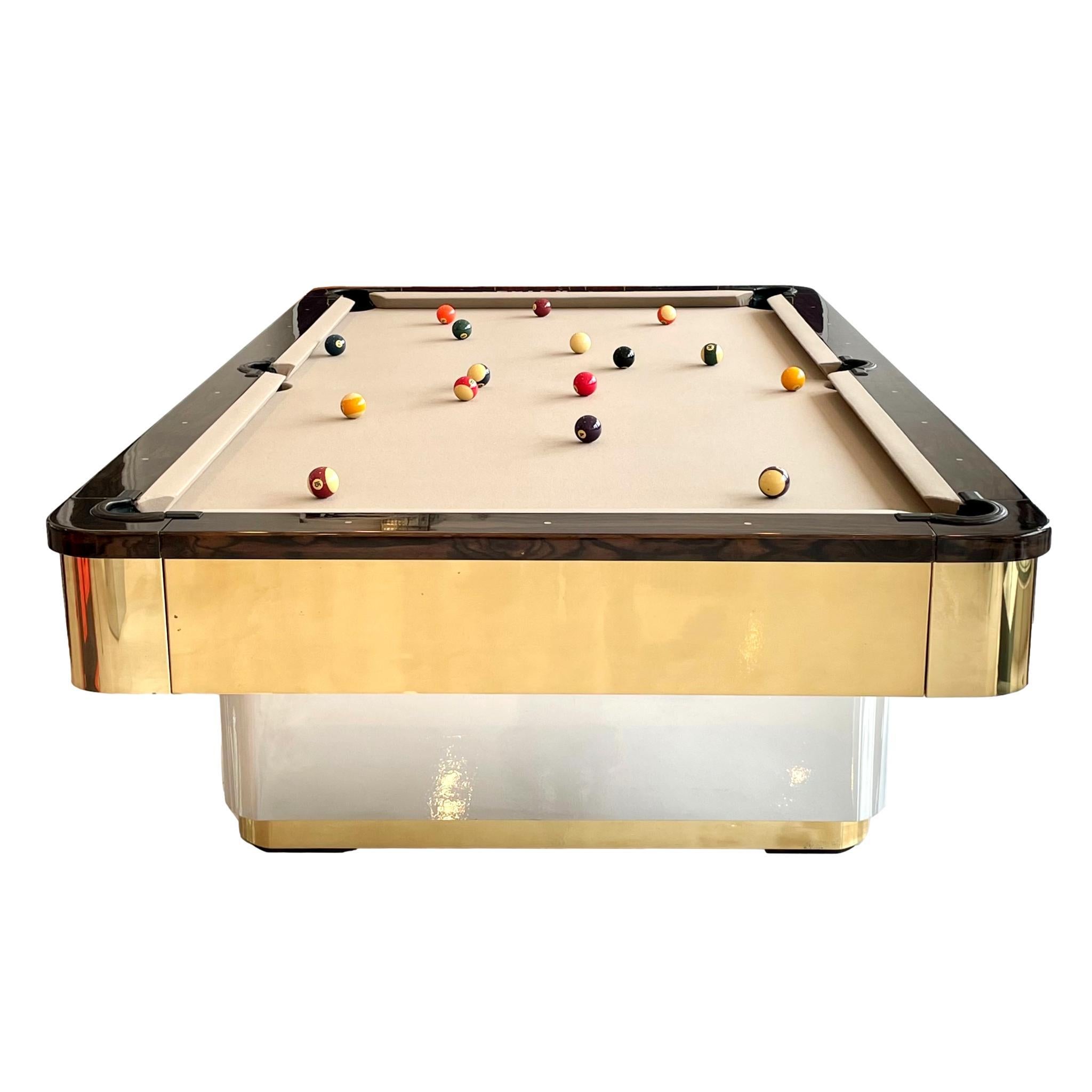 1970s Olhausen Brass and Chrome POOL Table 9