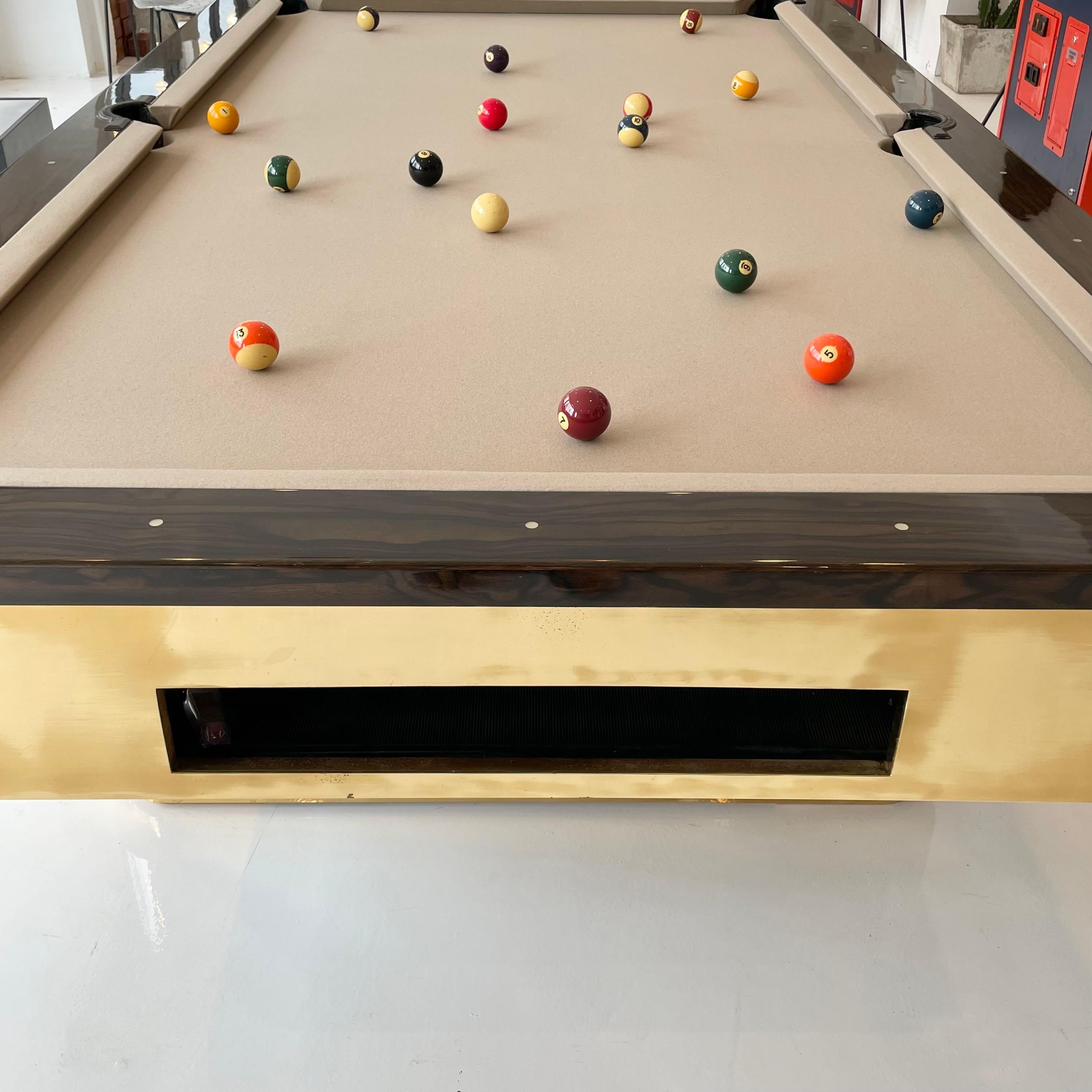 American 1970s Olhausen Brass and Chrome POOL Table