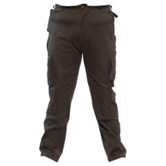 1970S Olive Green Cotton Twill Men's Military Utility Pants With Welted Cargo