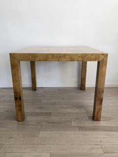 1970s Olivewood Burl Square Dining Table by Milo Baughman