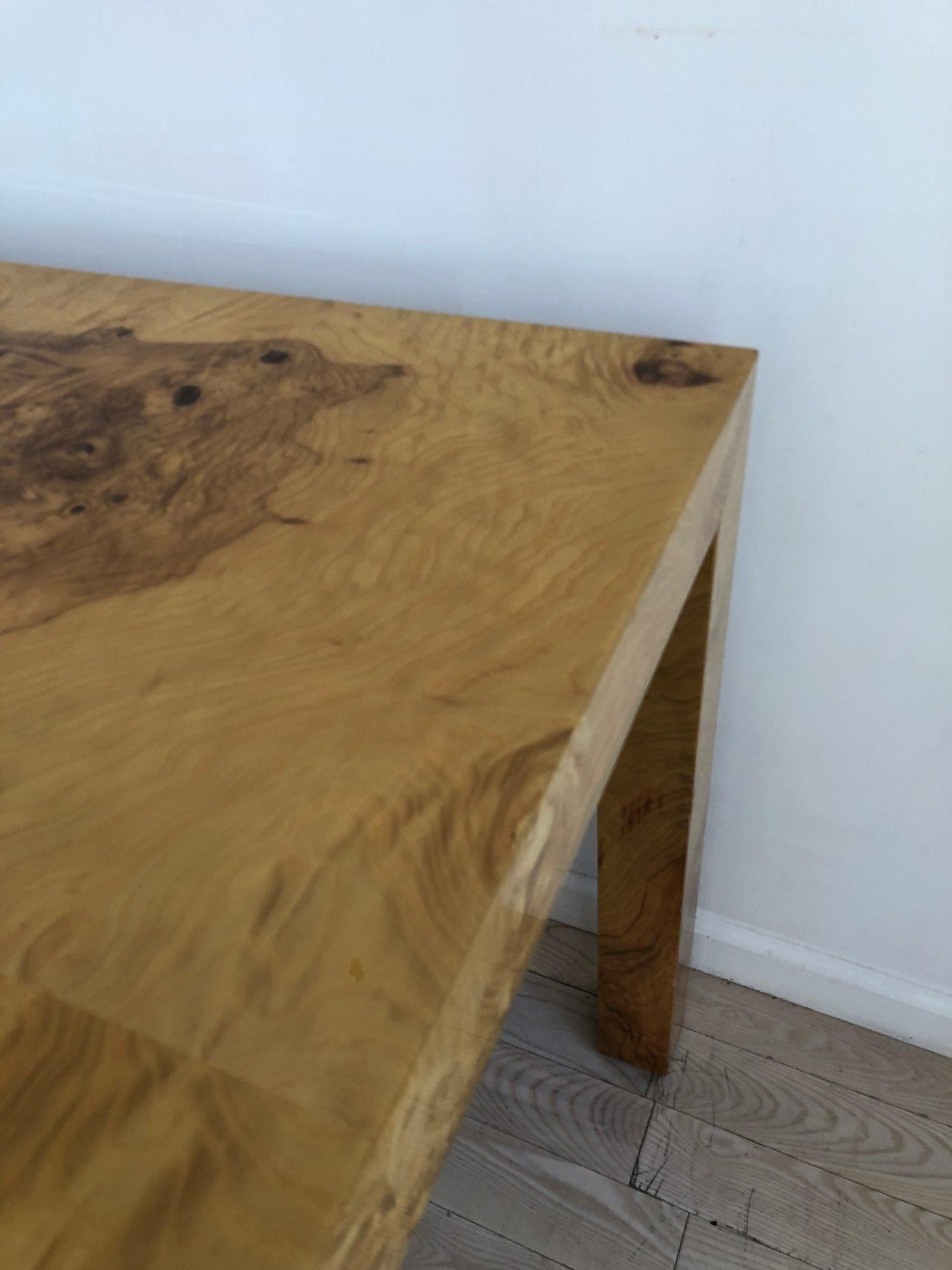 1970s Olivewood Burl Square Dining Table by Milo Baughman For Sale 3