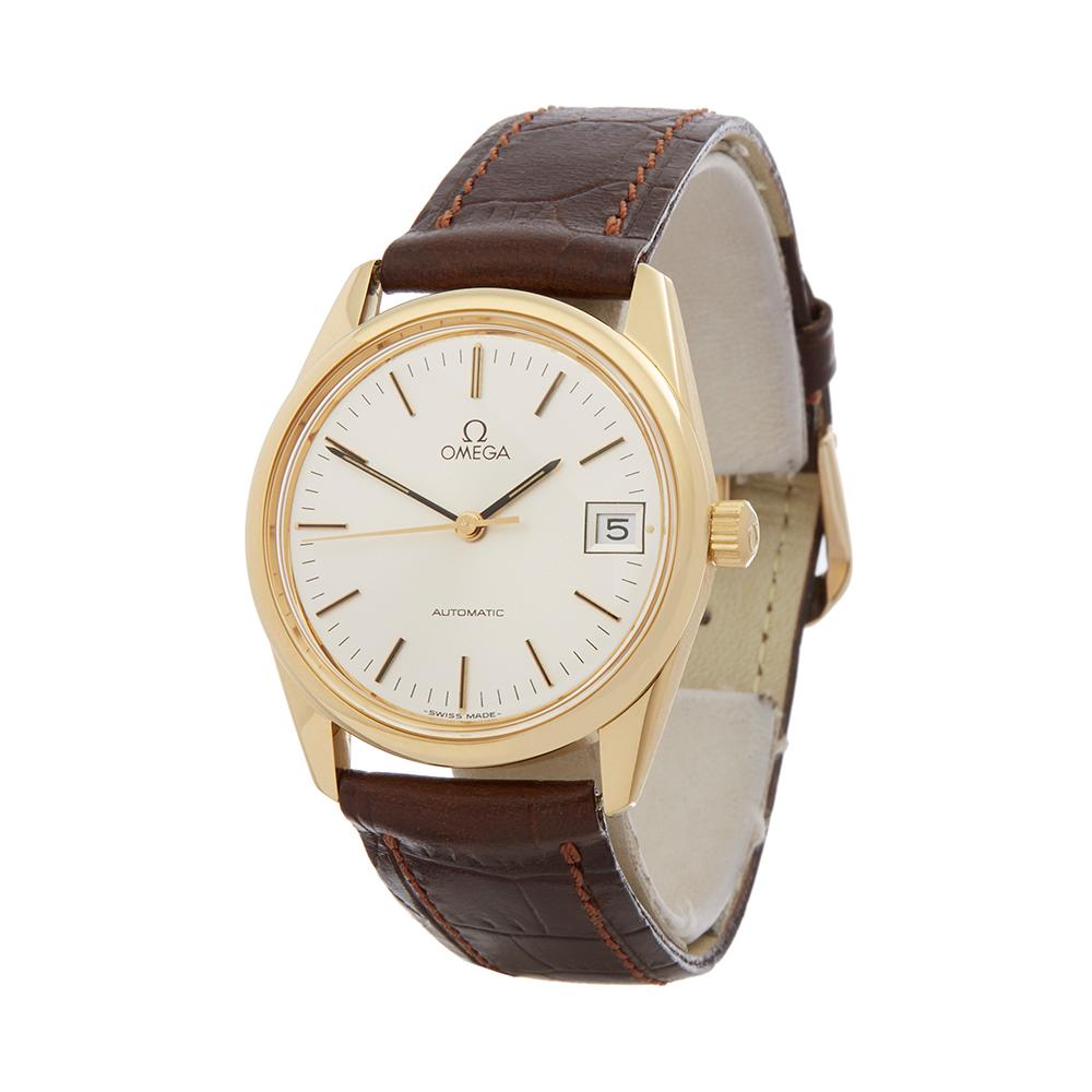 Women's or Men's 1970s Omega De Ville Cal.1012 Yellow Gold Wristwatch