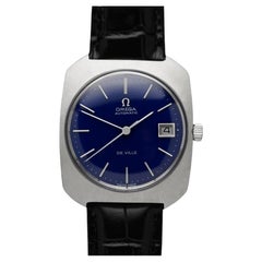 1970's Omega De Ville Mens Large Retro Dress with Navy Blue Dial - SS