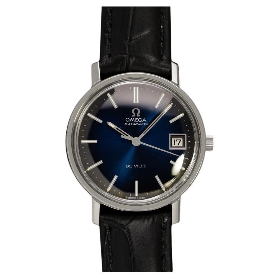 1970's OMEGA DE VILLE Vintage Mens Full Size SS Stahl Uhr - Mint mit Garantie