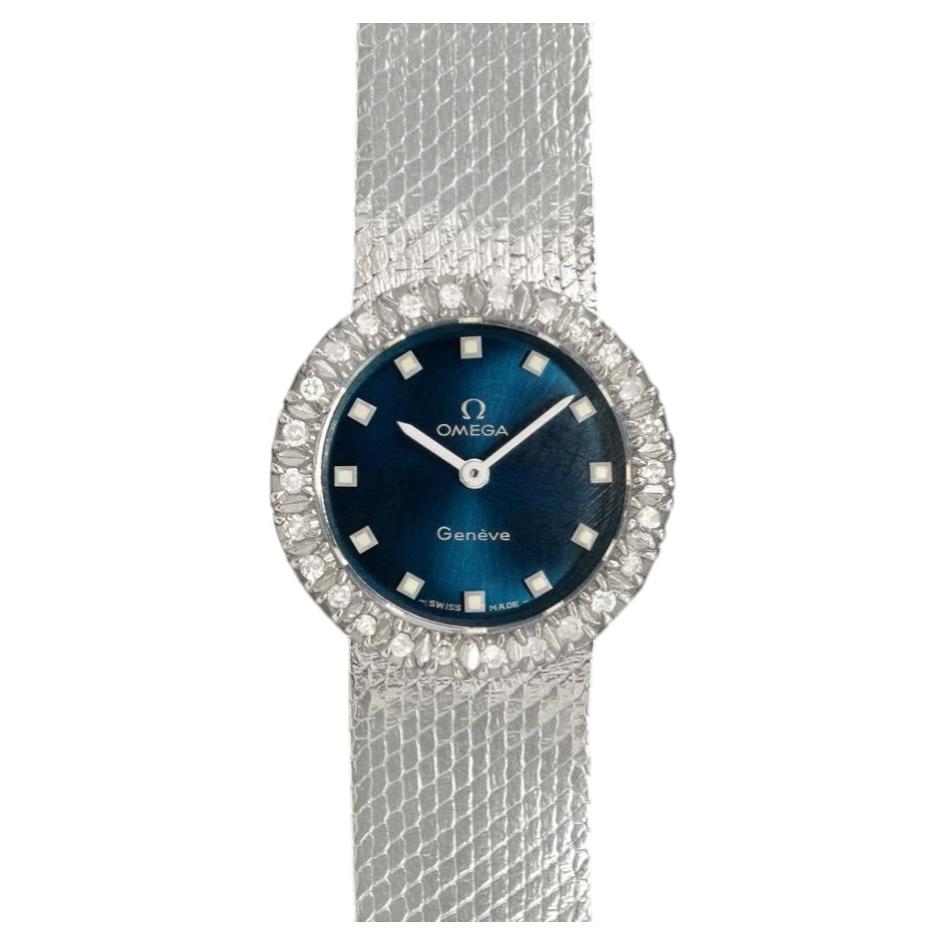 1970's OMEGA Vintage Ladies SS Steel & Diamond Bracelet Watch - Mint