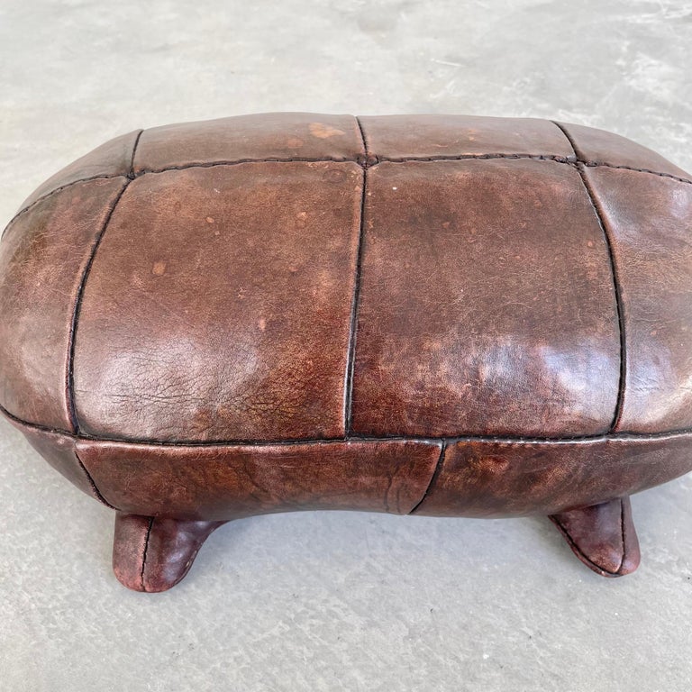 1970s Omersa Leather Turtle In Good Condition For Sale In Los Angeles, CA