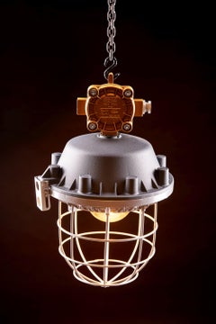 1970s OMP-200 Explosion-Proof Industrial Lamp