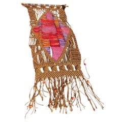 1970's One of a kind tapestry made with wool and rope