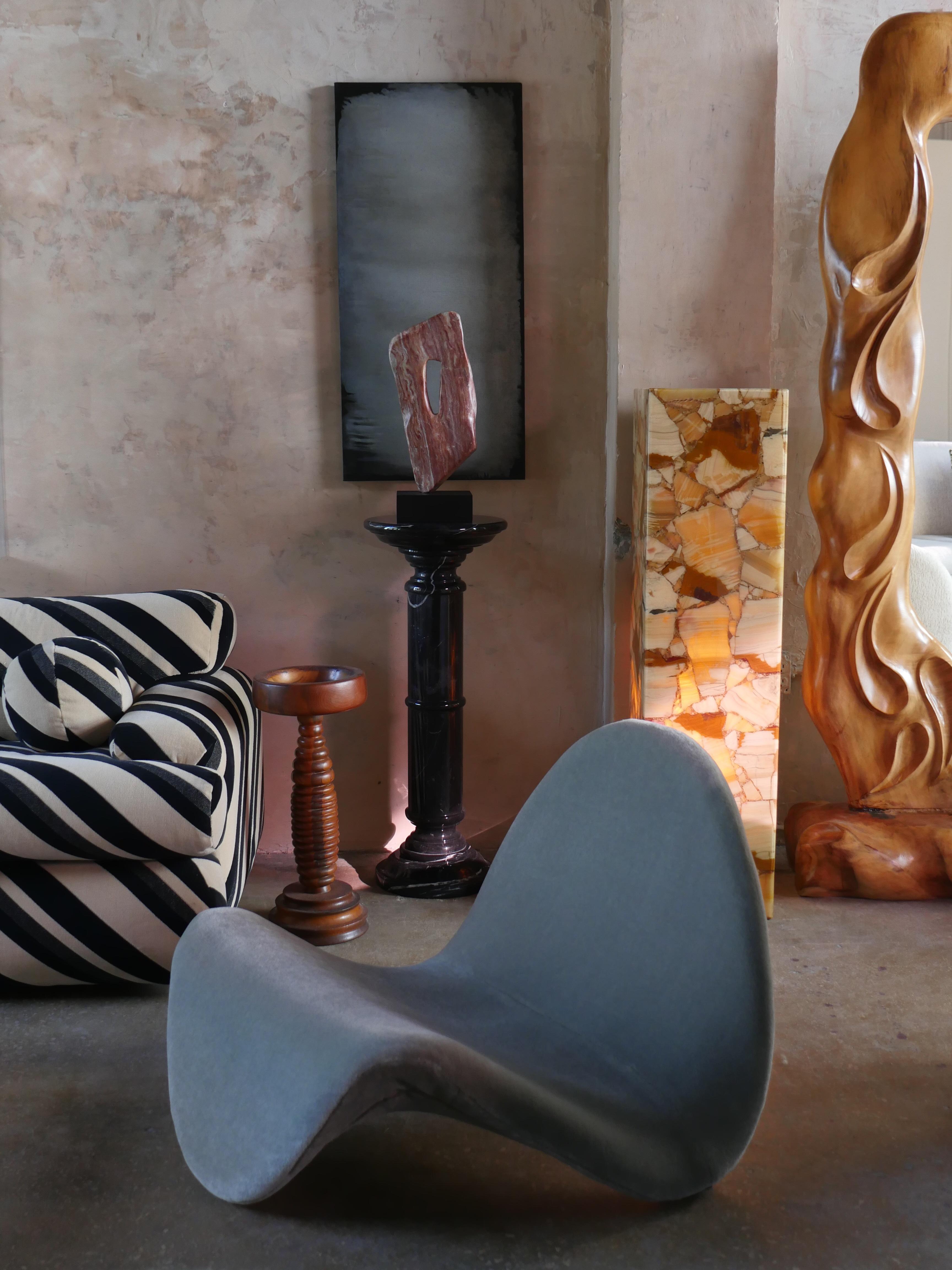Lampadaire à piédestal en onyx et agate des années 1970 en vente 1