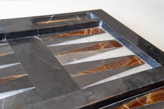 1970's Onyx and Marble Backgammon Set