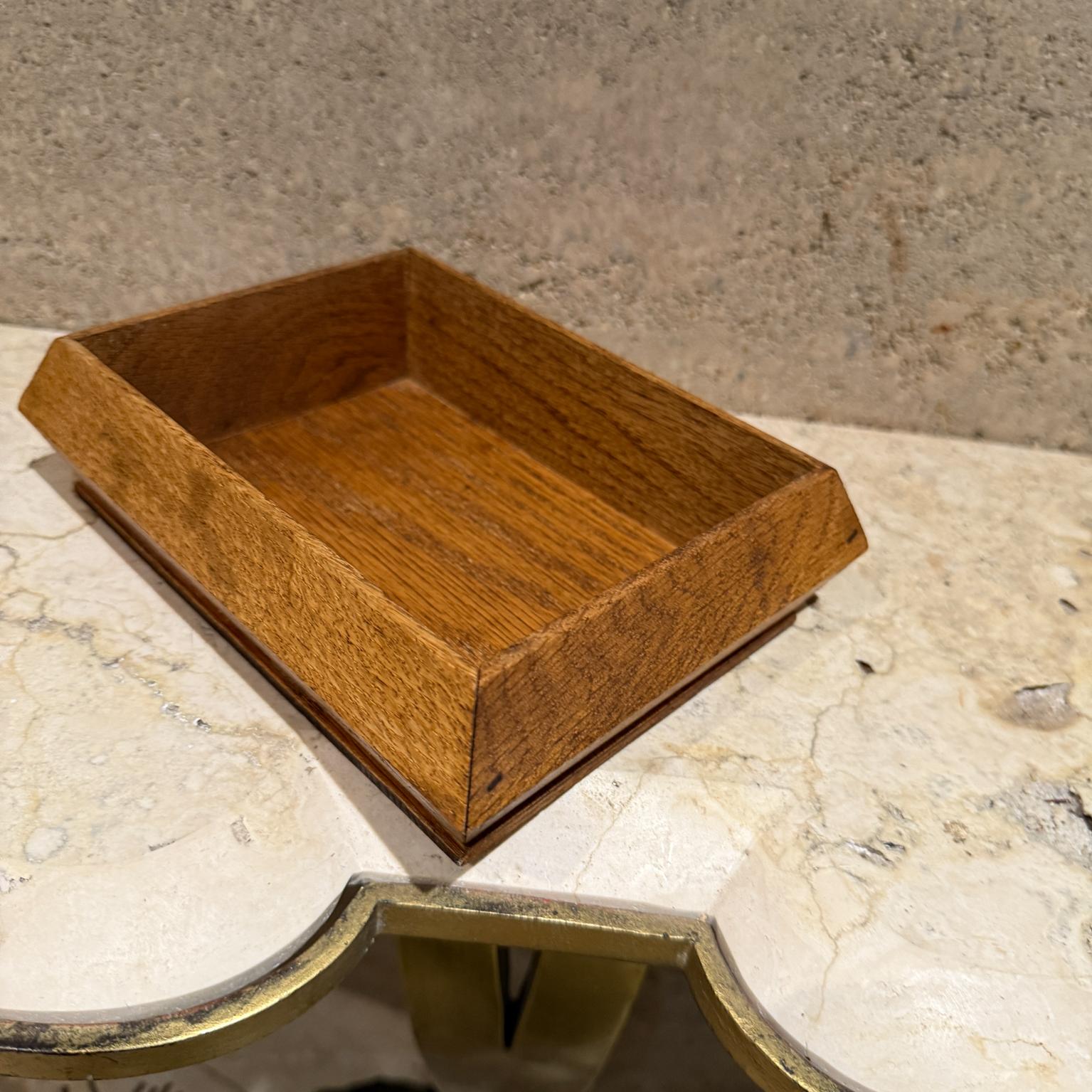 1970s Open Box Centerpiece Tray Oak Wood Dish For Sale 8
