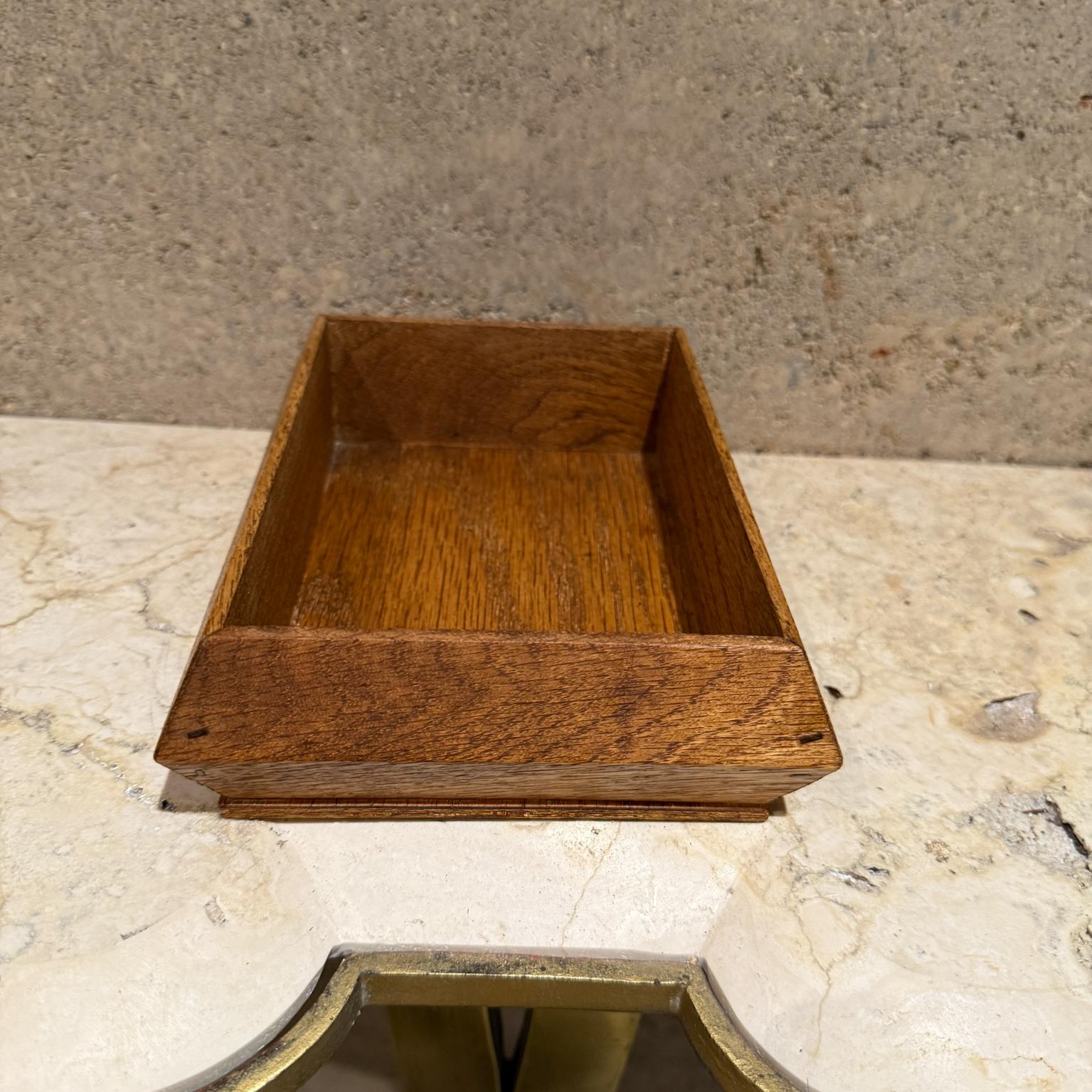 1970s Open Box Centerpiece Tray Oak Wood Dish For Sale 10