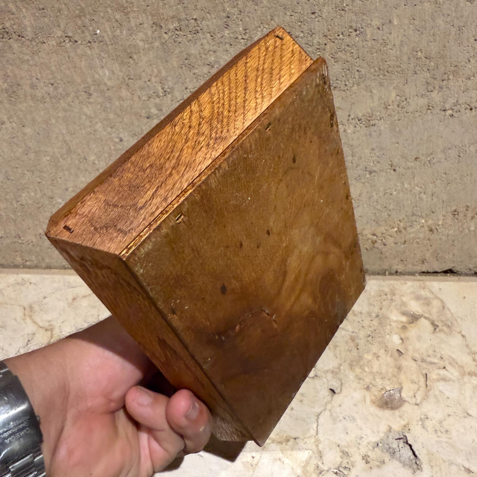 1970s Open Box Centerpiece Tray Oak Wood Dish For Sale 14